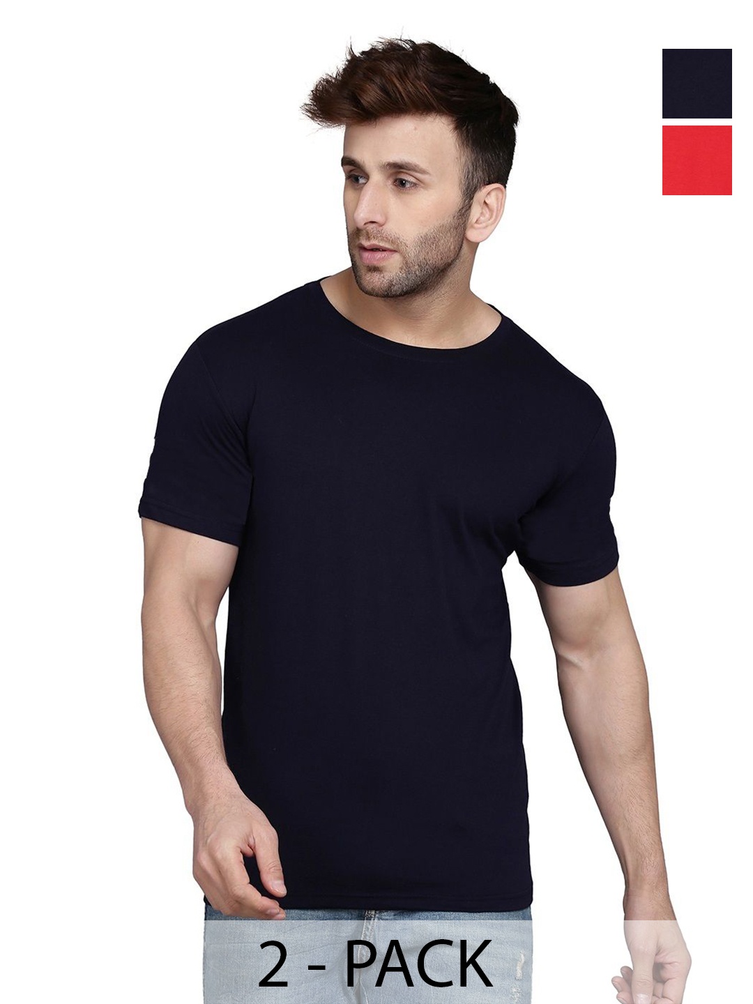 

WOOSTRO Men 2 Slim Fit T-shirt, Red