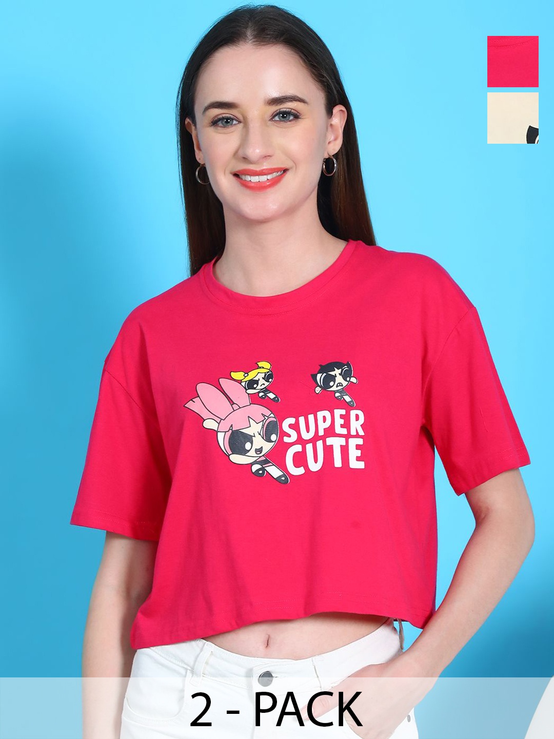 

Dreambe Women Typography 2 Wonder Woman Printed Fusion Applique T-shirt, Multi