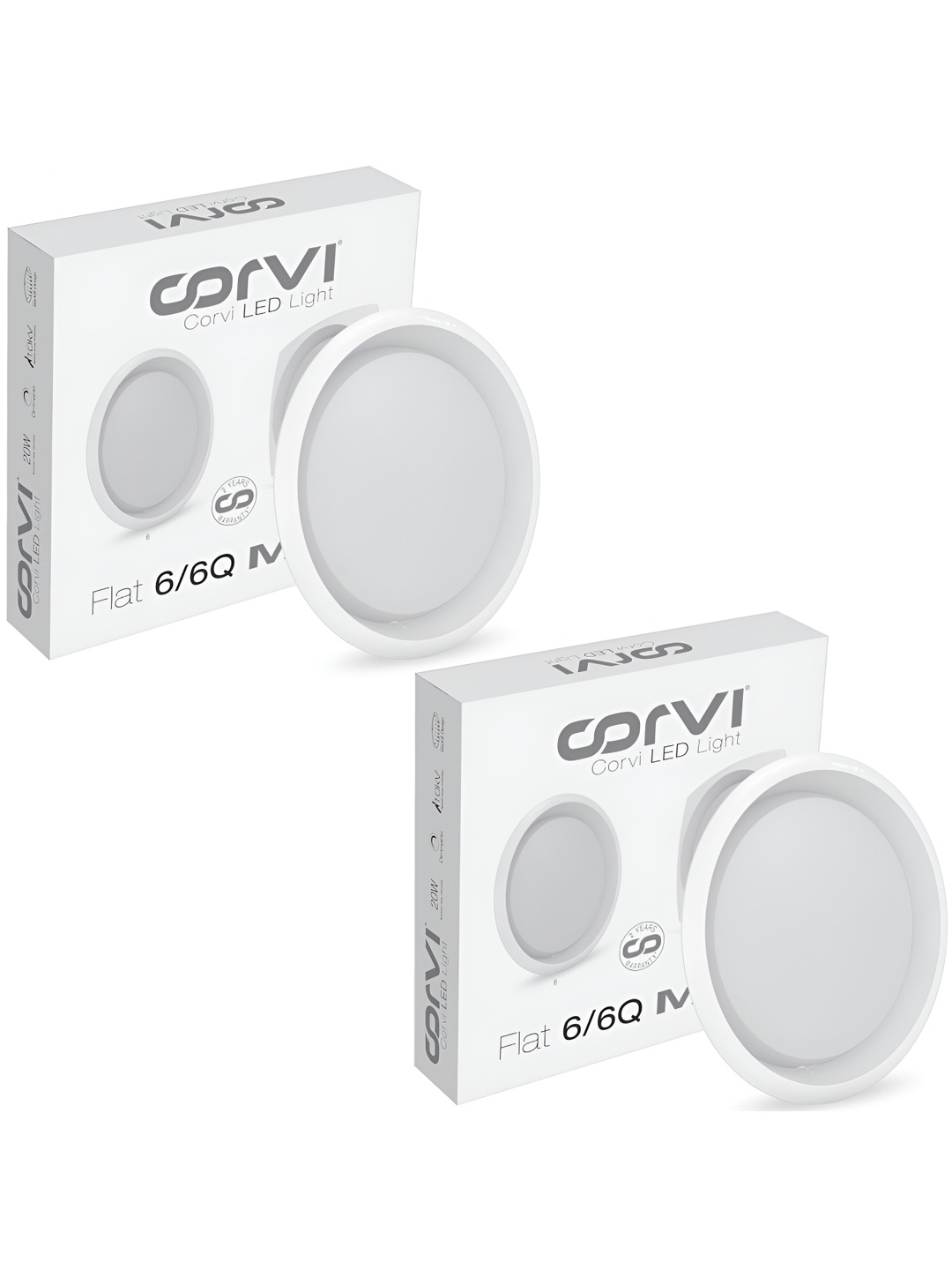 

CORVI White 2 Pieces LED Flat 6 Round 15W False Ceiling Lights