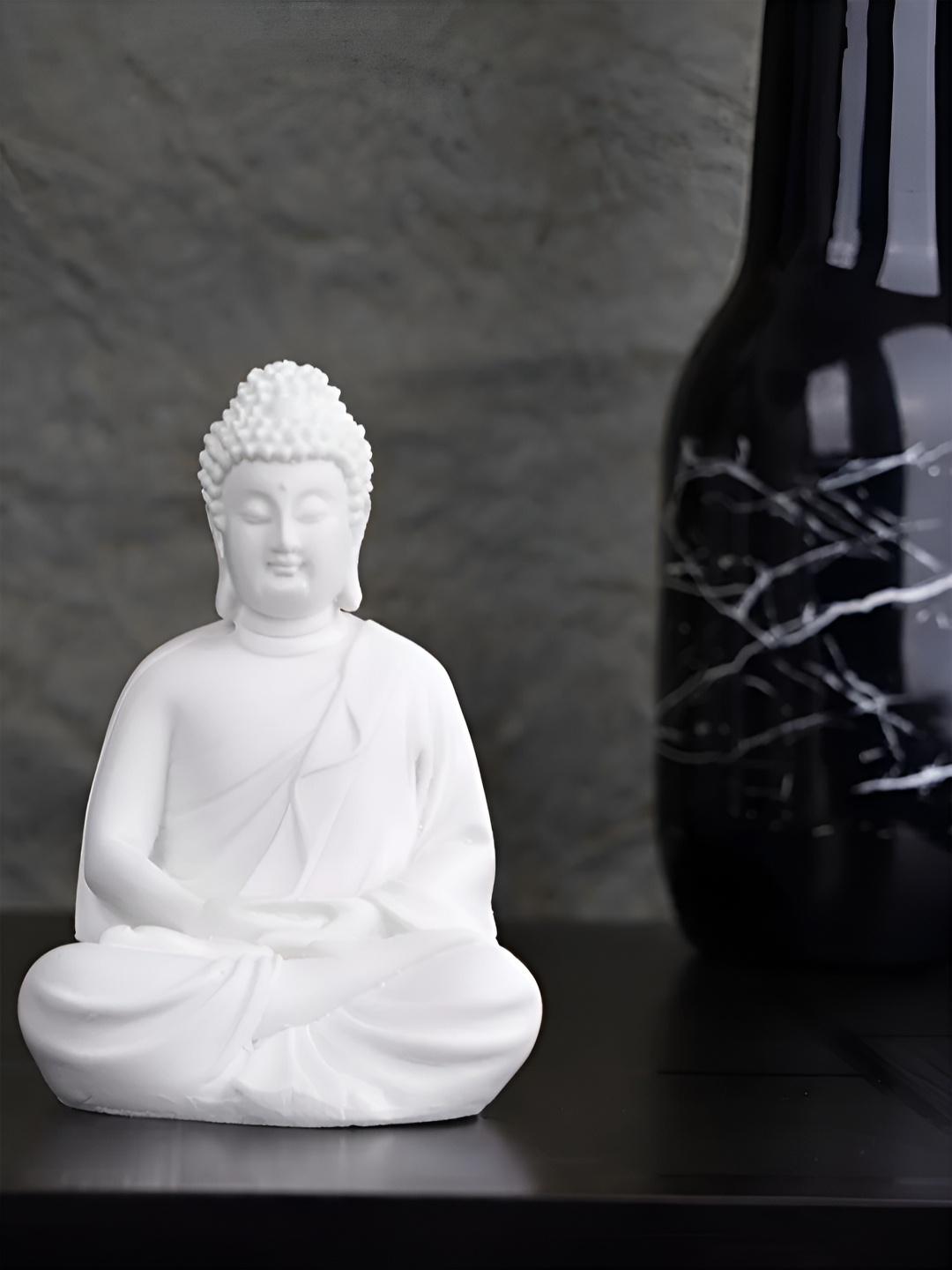 

VIVARS CRAFT White Buddha Idol Showpiece