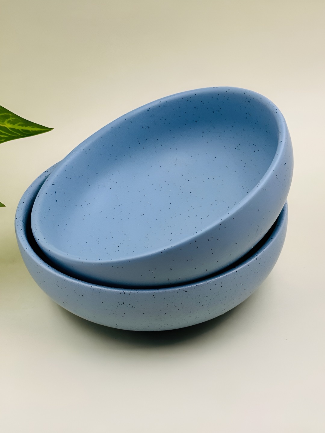 

Lupaava Blue 2 Pieces Ceramic Matte Microwave Safe Serving Bowl 700 ml Each