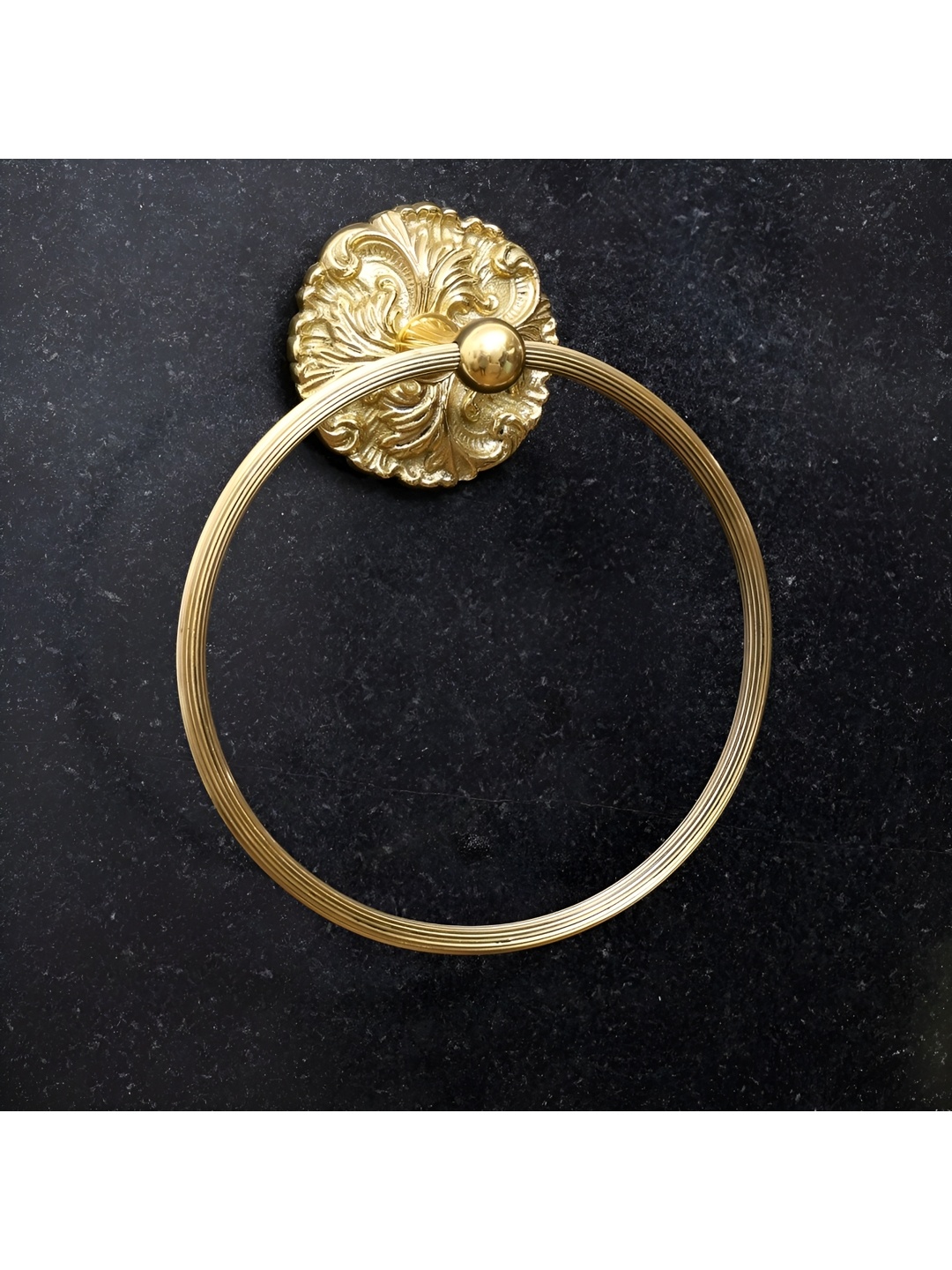 

Indianshelf Gold-Toned Textured Brass Towel Holder