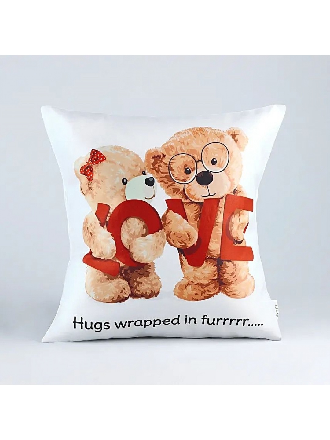 

fnp White & Brown Printed Square Shaped Pre-Filled Cushions