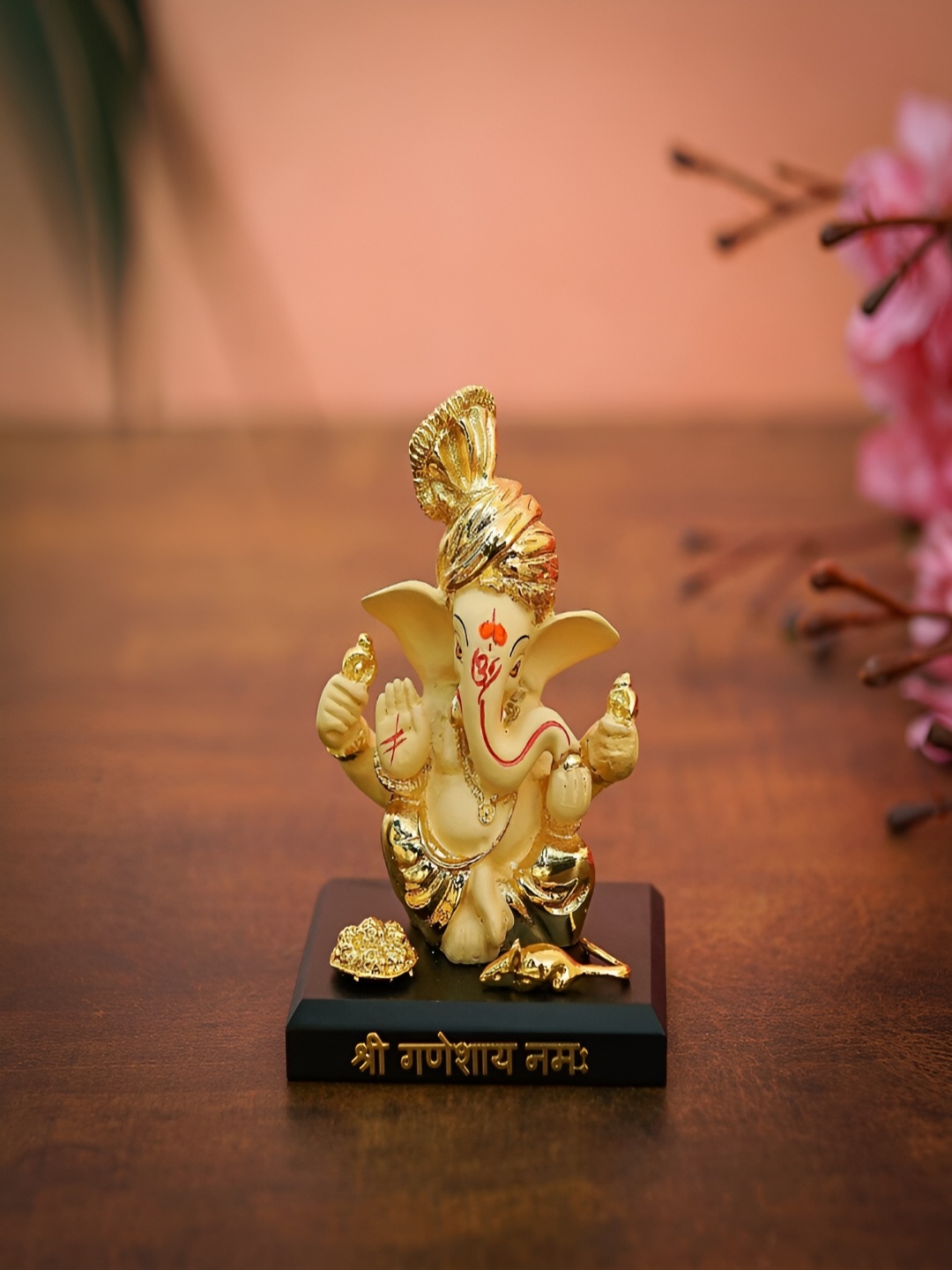 

Craftlayout Gold-Toned Lord Ganesha Religious Idol Showpiece