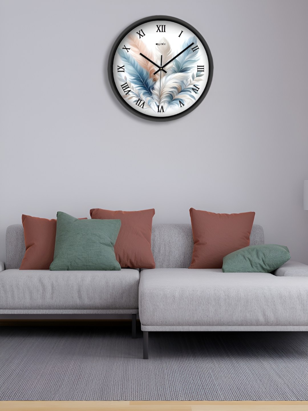 

OLIVE TREE Black & Blue Printed Round Shaped Contemporary Analogue Wall Clock