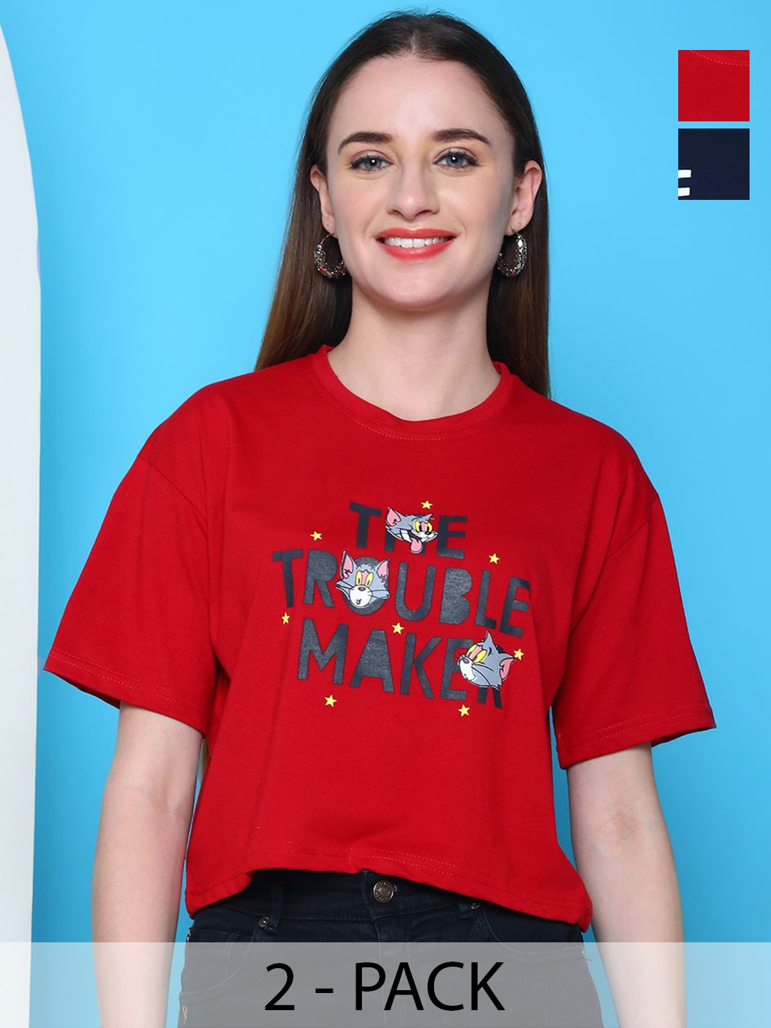 

Dreambe Women Typography 2 Wonder Woman Printed Fusion Applique T-shirt, Multi