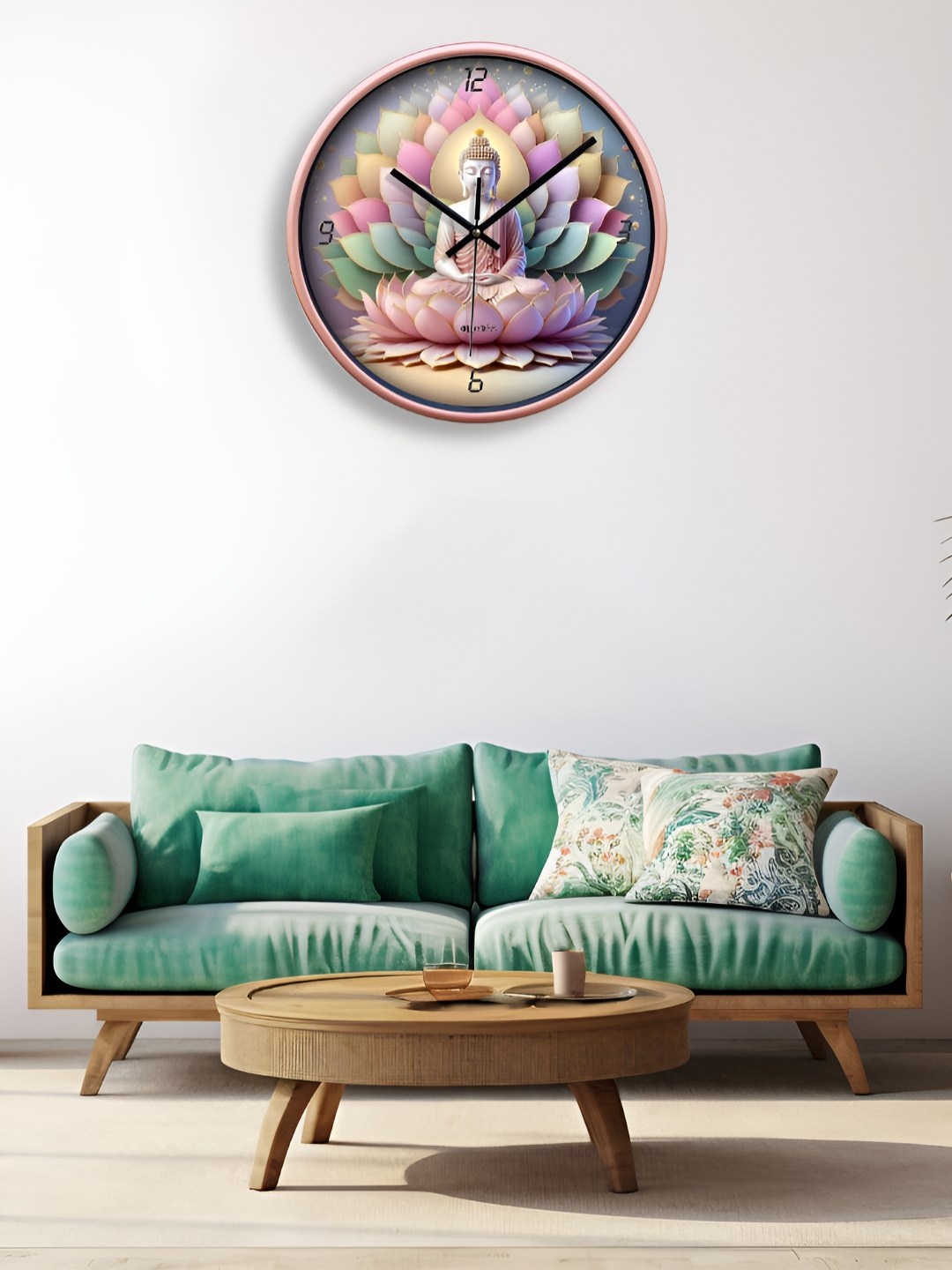 

OLIVE TREE Copper-Toned & Pink Printed Contemporary Wall Clock