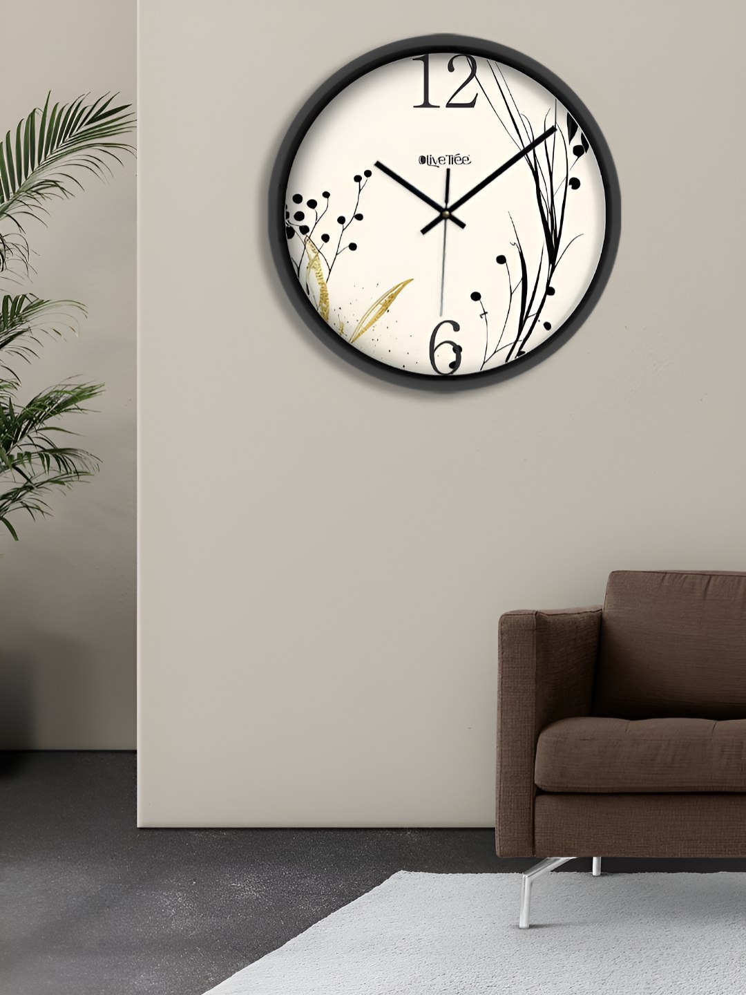 

OLIVE TREE Black & Off White Printed Contemporary Wall Clock