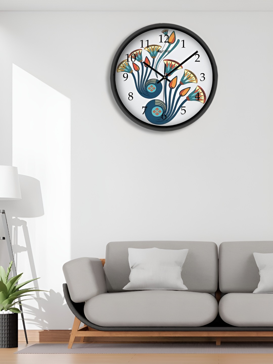 

OLIVE TREE Black & White Printed Round Shaped Contemporary Analogue Wall Clock