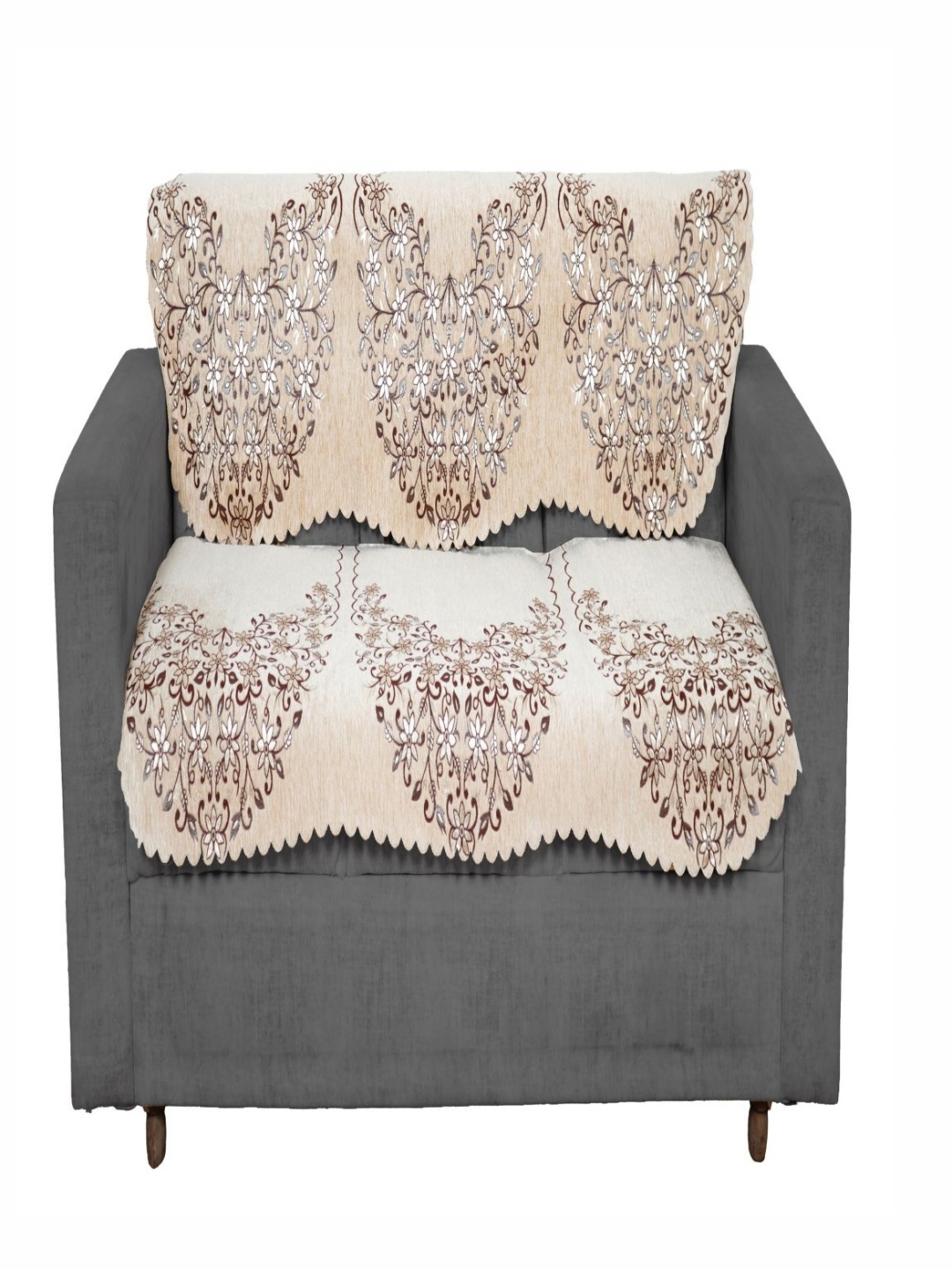 

Fashion Throw Beige Jacquard 2 Piece Sofa Cover