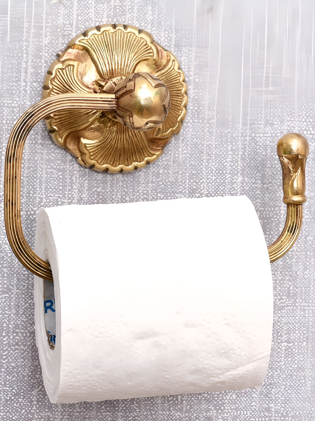

Indianshelf Ornate Gold-Toned Textured Brass Tissue Holder