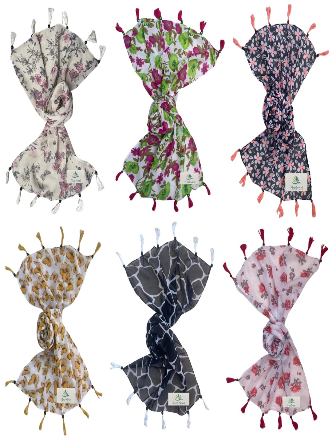 

NarNari Women Printed Scarf, Green