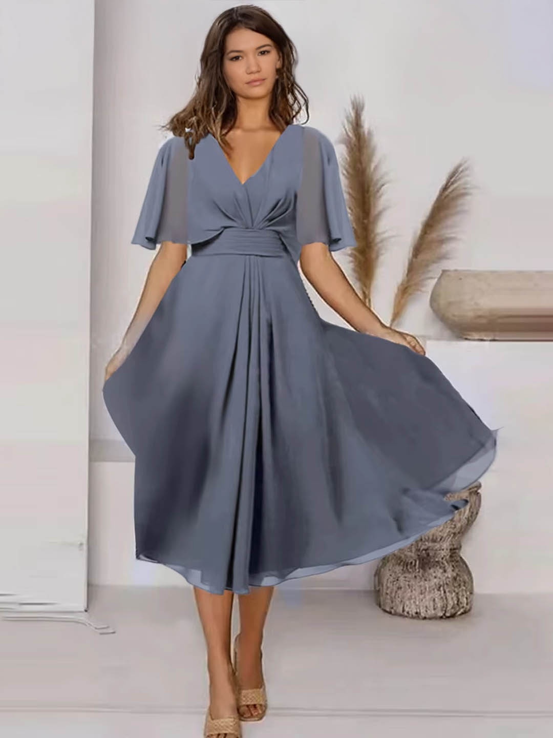 

StyleCast Women A-Line Midi Dress, Grey