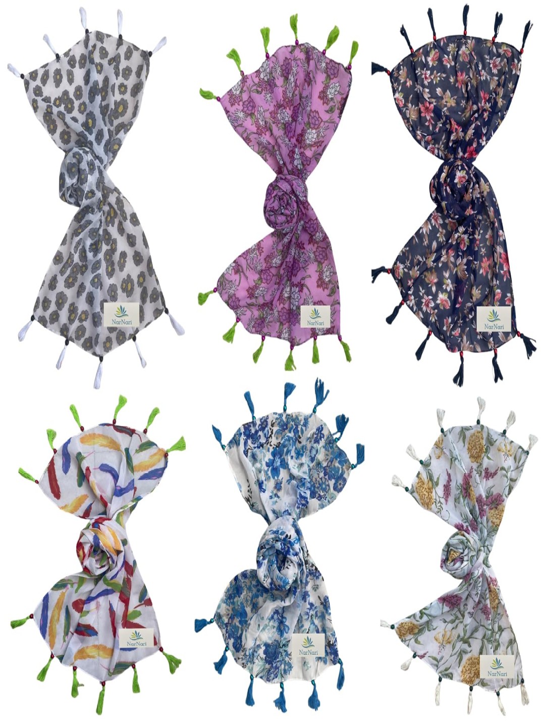 

NarNari Women Printed Scarf, Purple