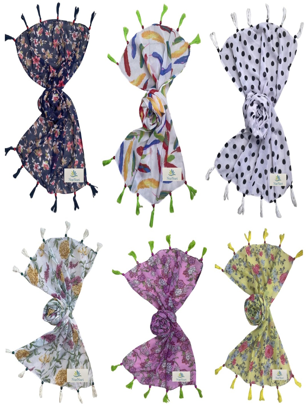 

NarNari Women Printed Scarf, Yellow
