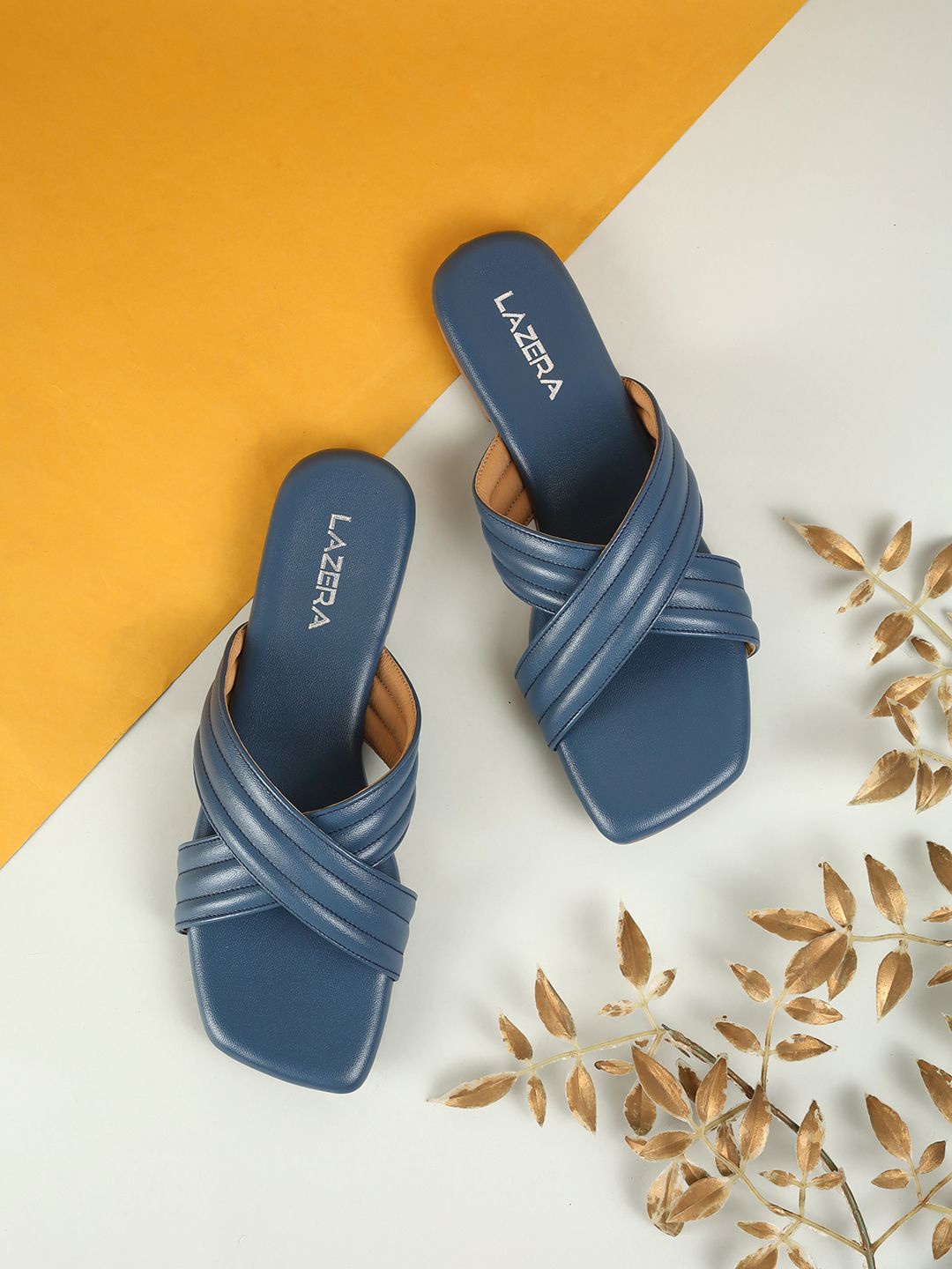 

Lazera Women Open Toe Flats with Tassels, Blue