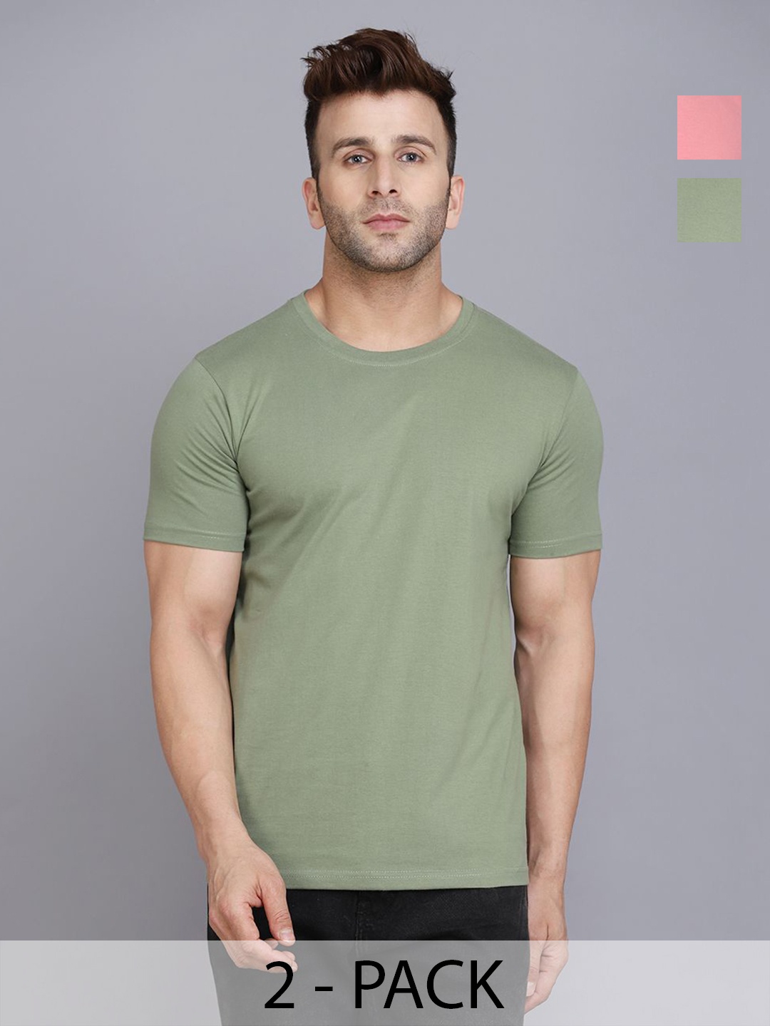 

WOOSTRO Men 2 Slim Fit T-shirt, Peach