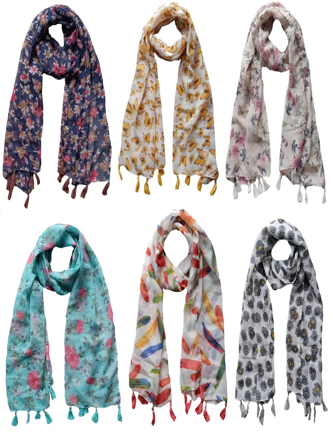 

NarNari Women Printed Scarf, Navy blue