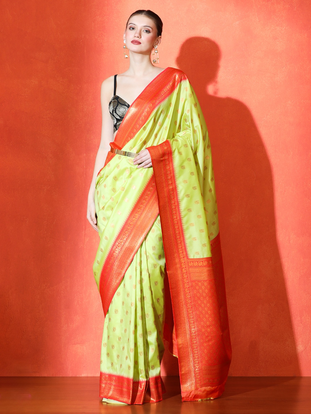 

SARHA Woven Design Banarasi Saree, Green