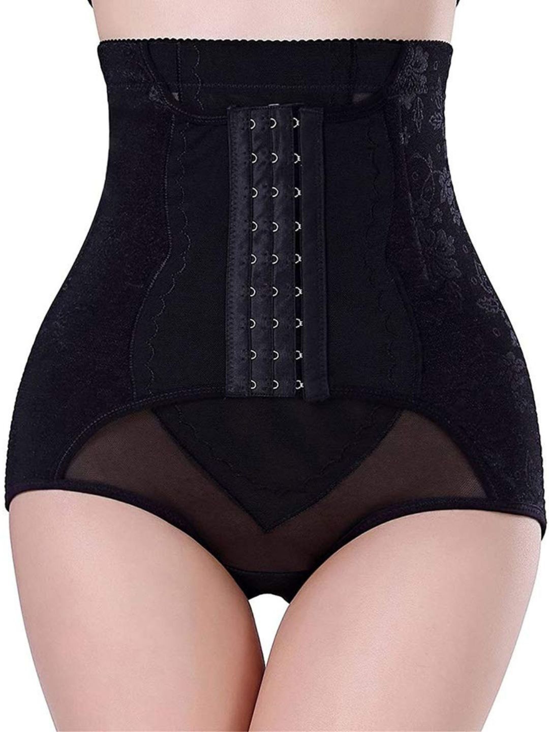 

CareDone Women High Waist Tummy Control Shapewear Panty with Hook Belt, Black