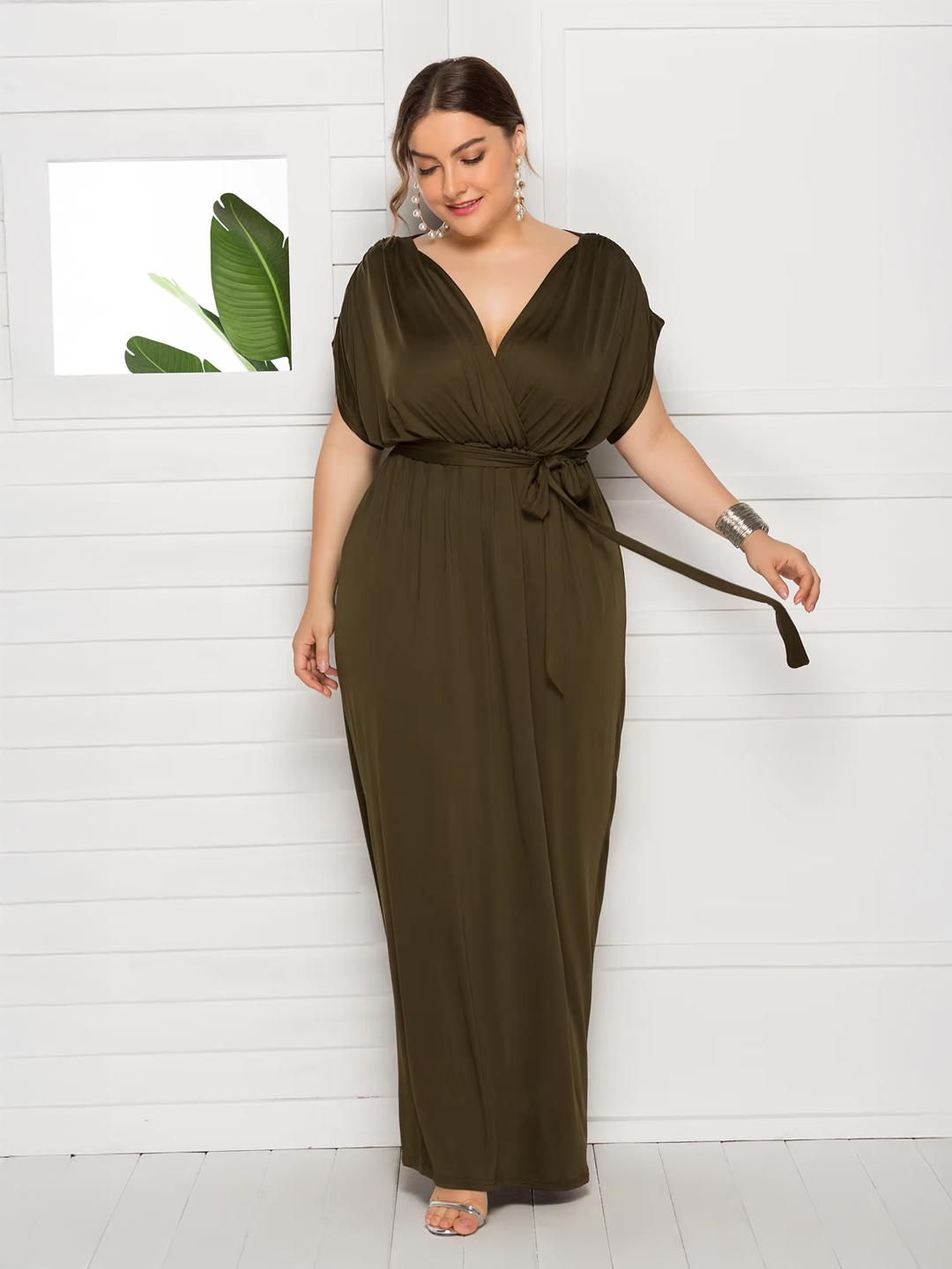 

StyleCast Women V-Neck Maxi Dress, Green