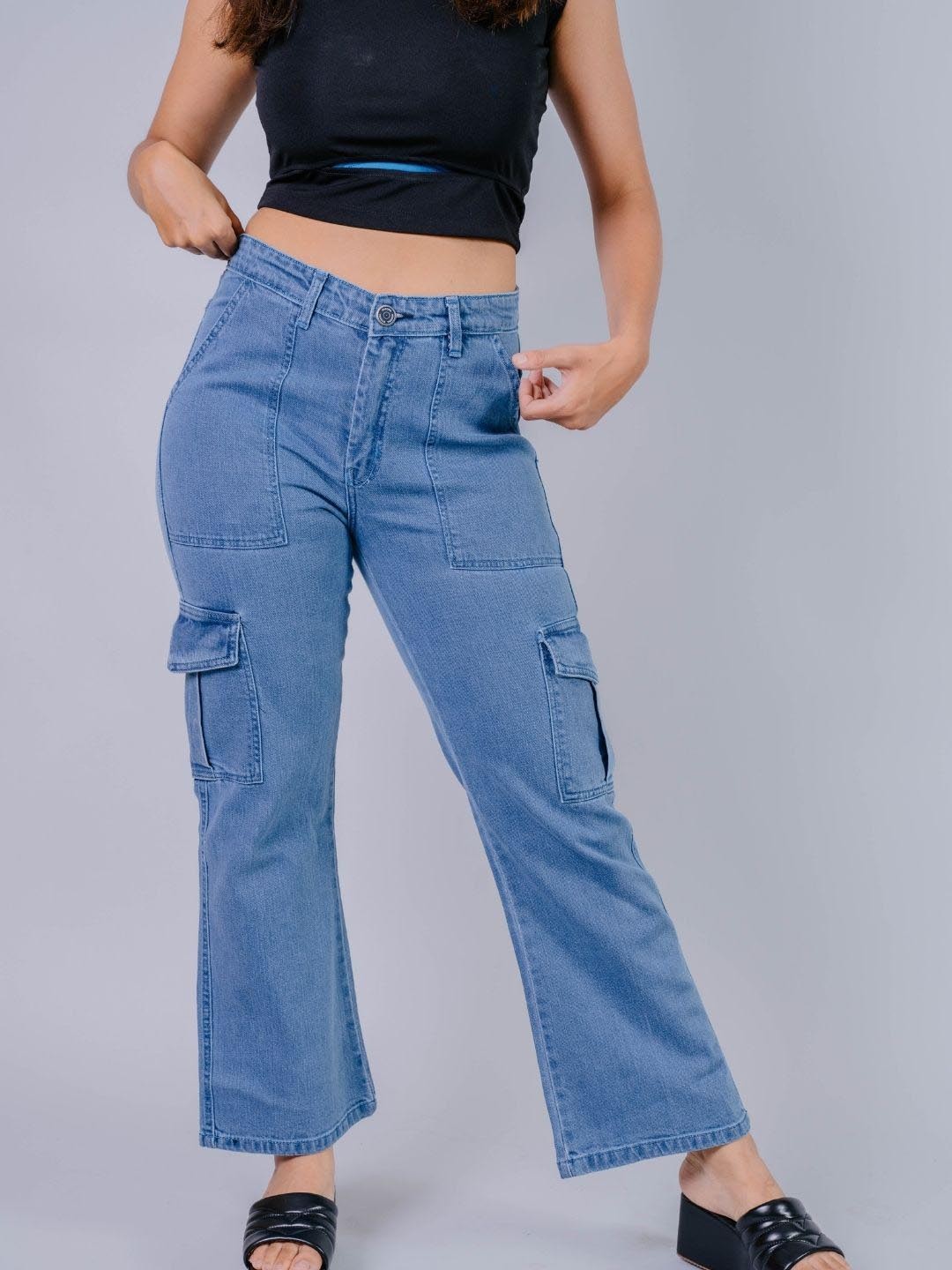 

Wasomii Women Jean Mildly Distressed Jeans, Blue