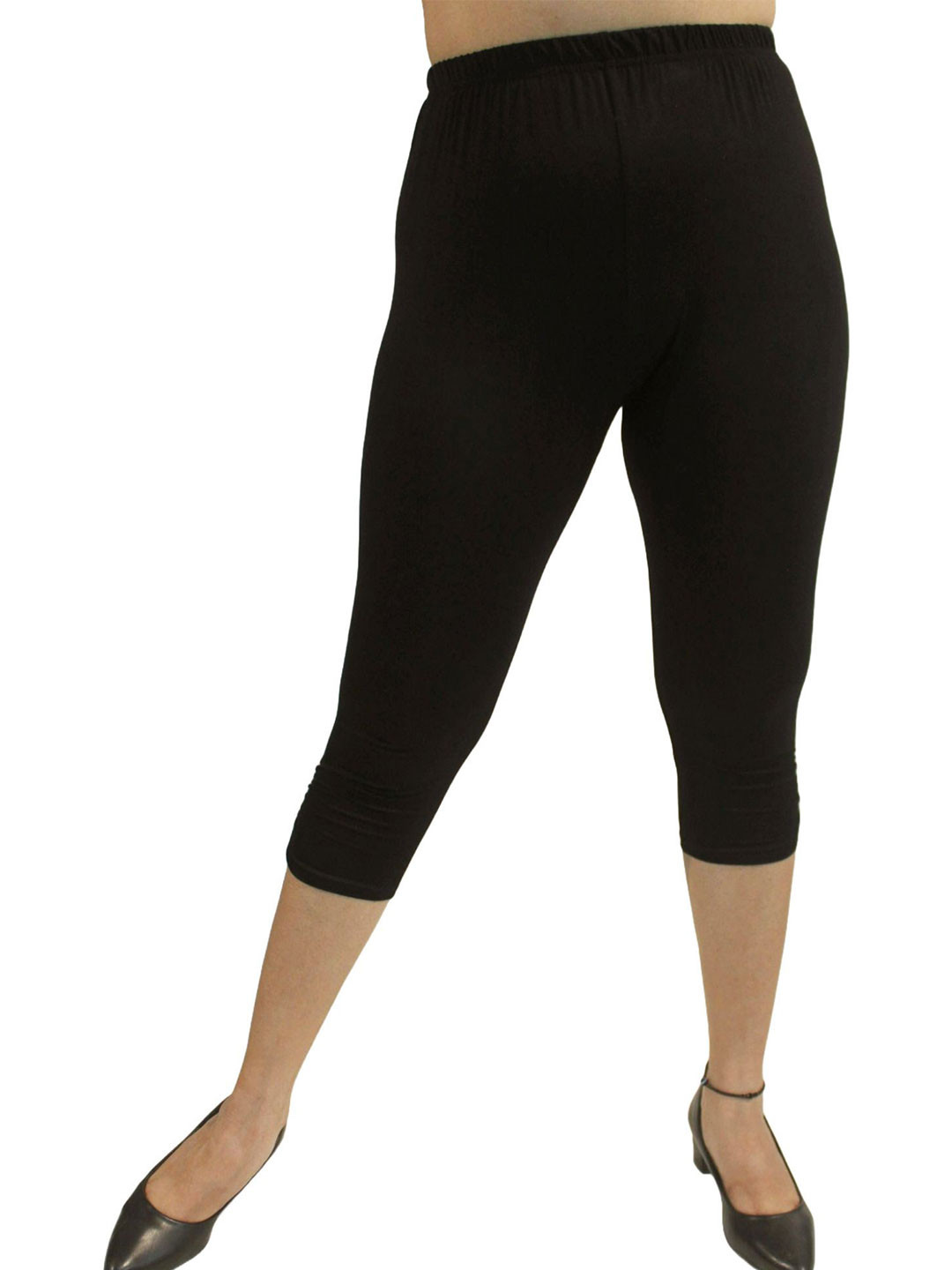 

PINK SHELL Women Slim Fit Mid-Rise Cotton Capris, Black
