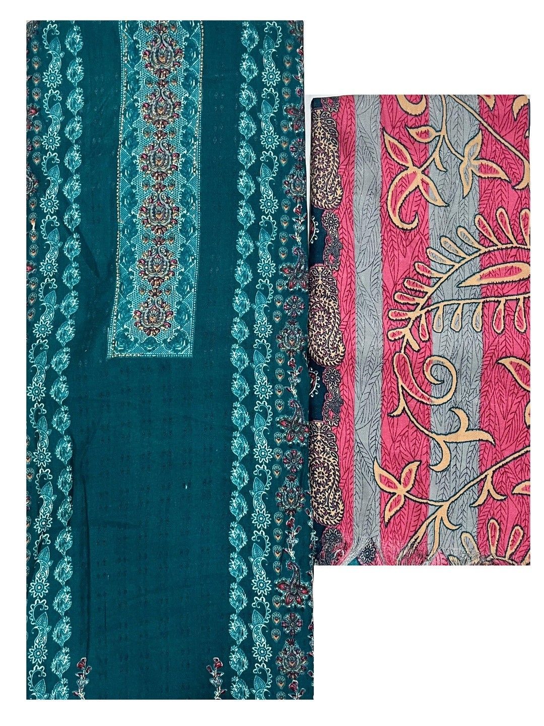 

DRAVINAM Trends Printed Unstitched Dress Material, Blue