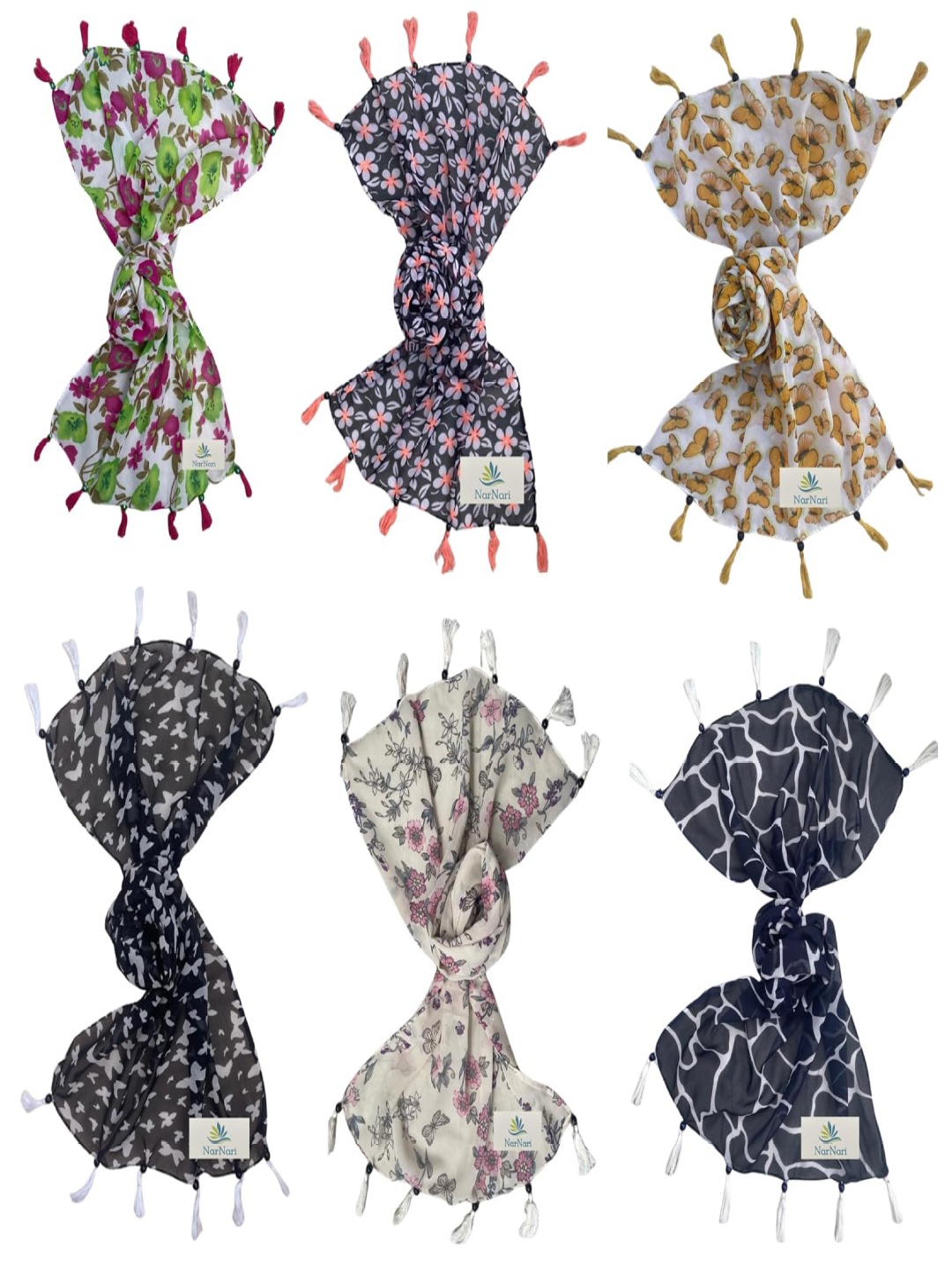 

NarNari Women Printed Scarf, Green