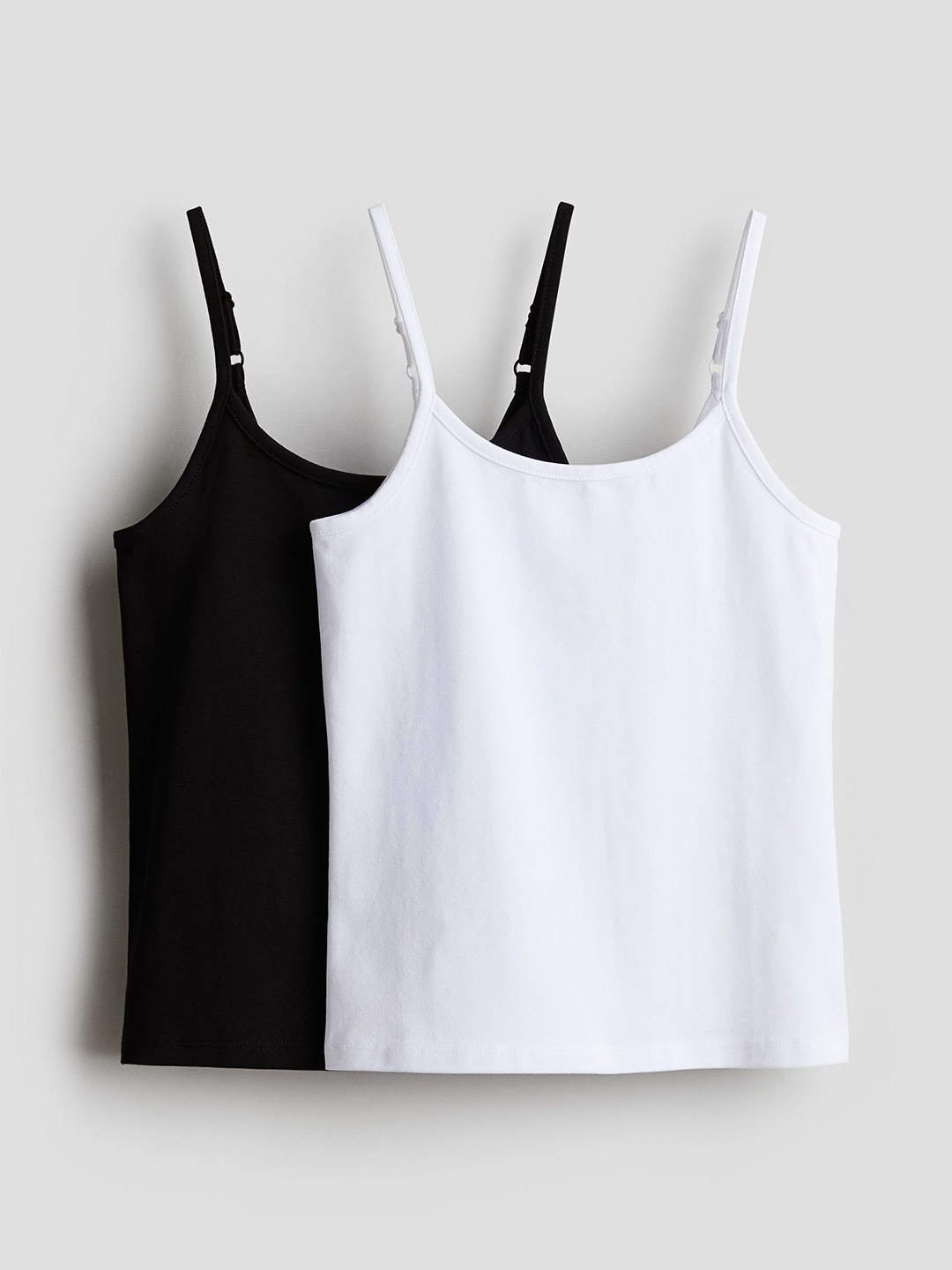 

H&M 2-Pack Cotton Strappy Tops, White