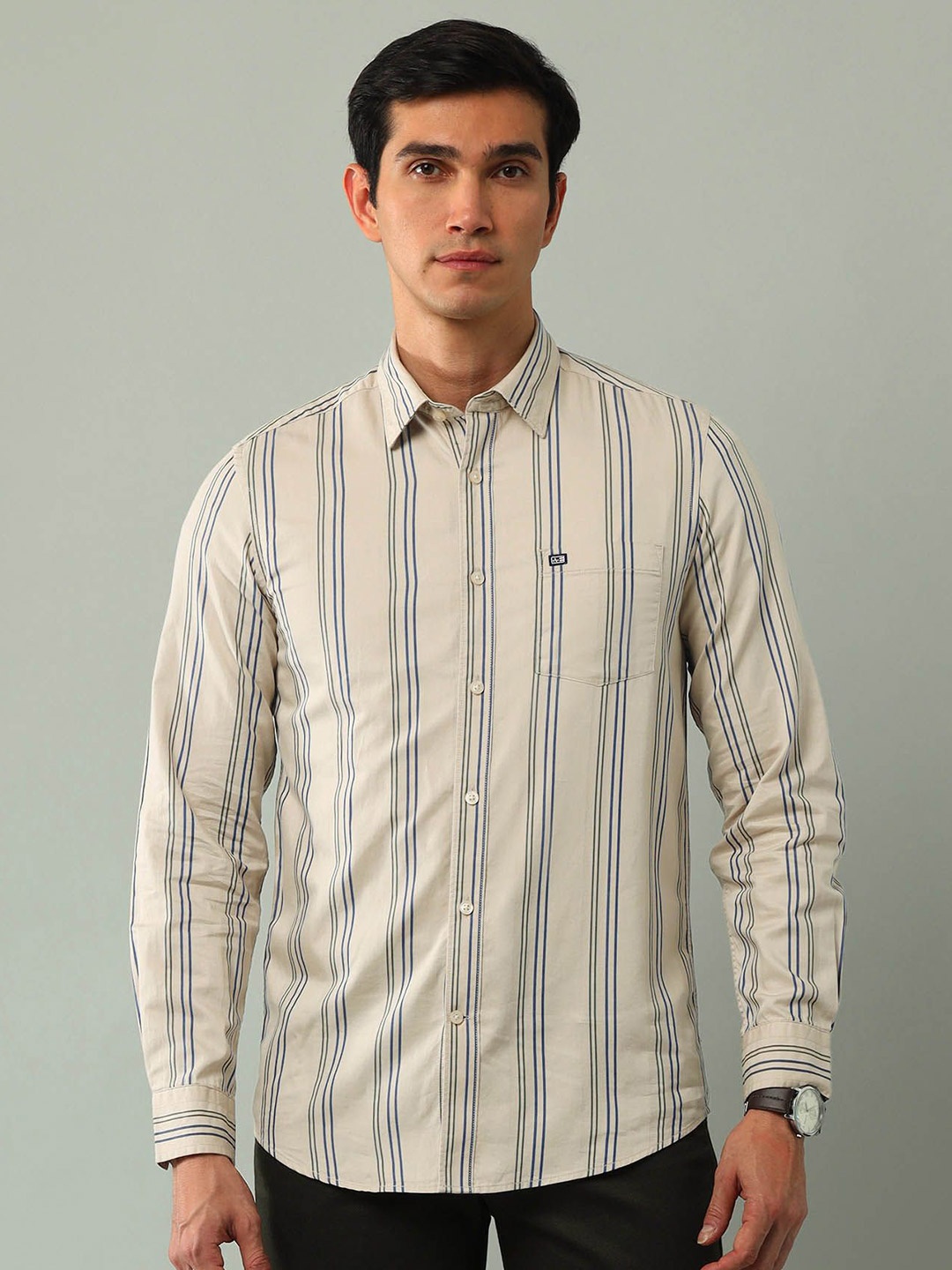 

Arrow Sport Men Striped Cotton Casual Shirt, Beige
