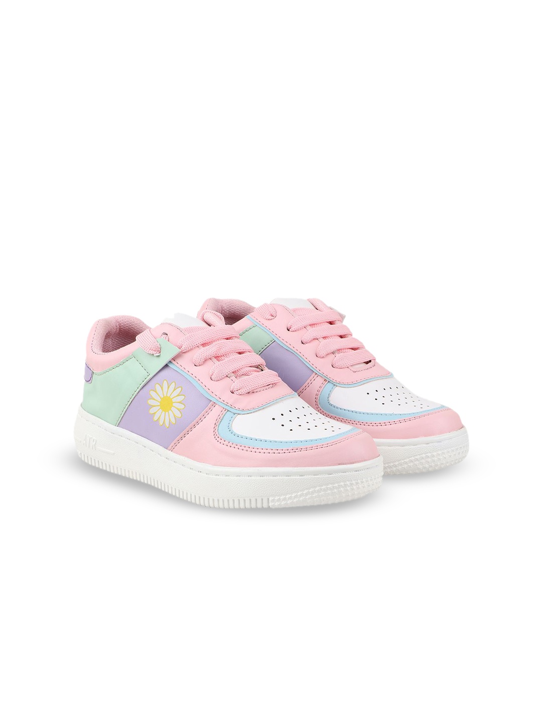 

Shoetopia Girls Colourblocked Lace-Ups Sneakers, Pink