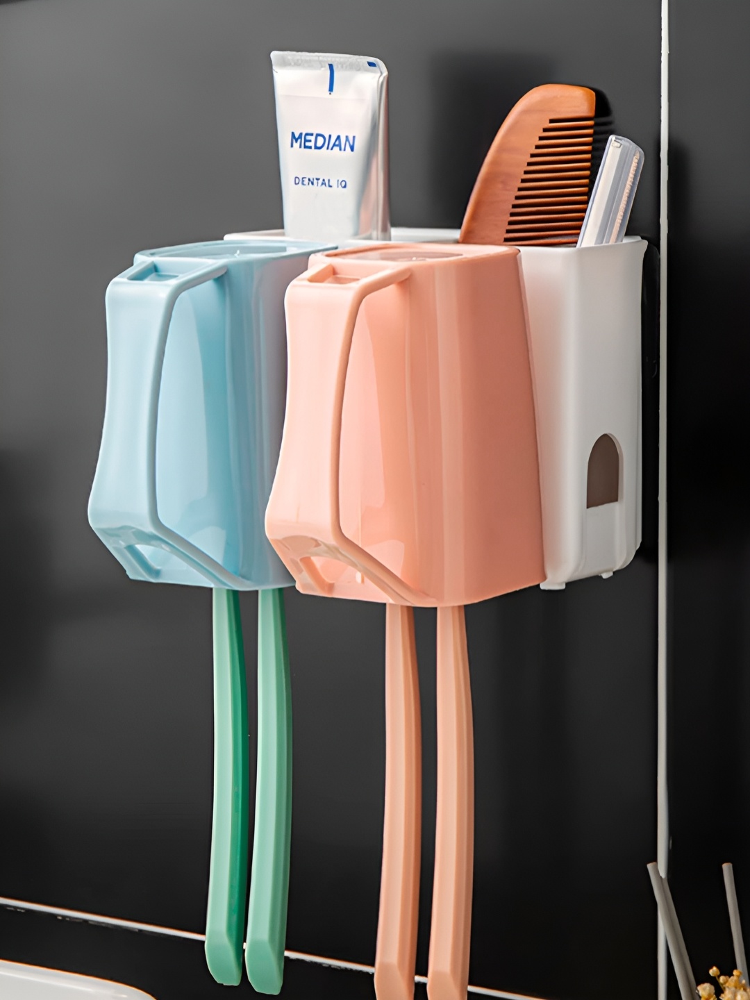 

HOKIPO Blue & Peach-Coloured Solid Plastic