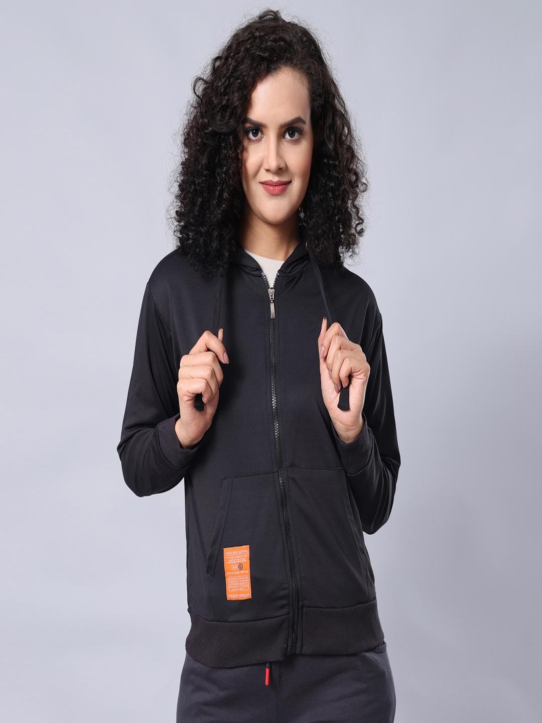 

evolove Women Printed Sweatshirt, Black
