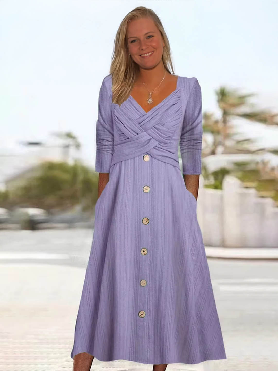 

StyleCast Striped Fit & Flare Midi Dress, Lavender