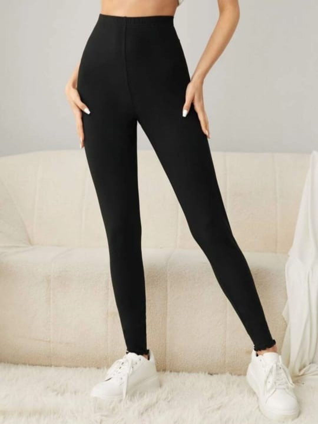 

Next One Women Smart Slim Fit High-Rise Trousers, Black