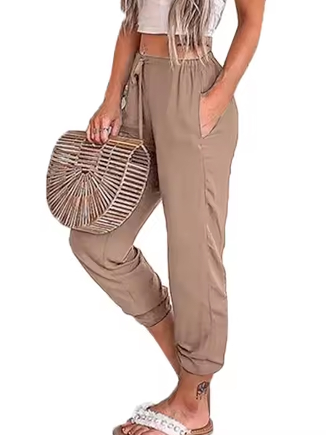

StyleCast Women Regular Fit Joggers Trousers, Khaki