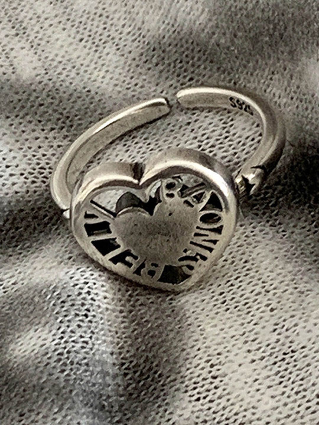 

StyleCast Silver-Plated Heart Shaped Open Finger Ring