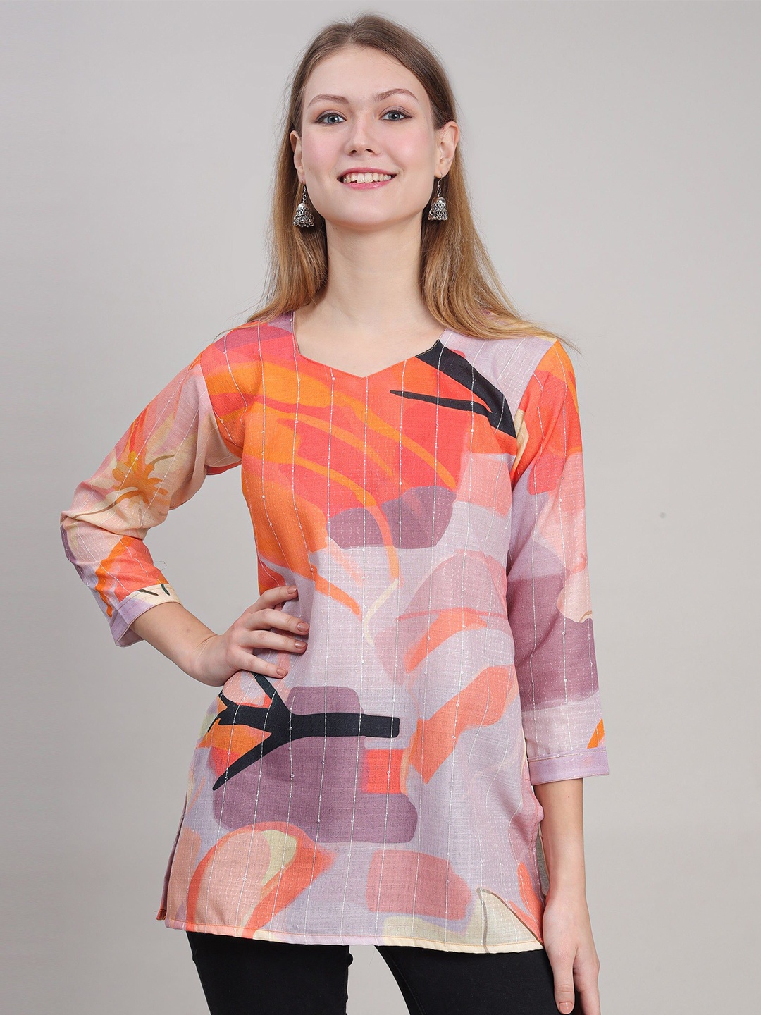 

STUNICS Colourblocked Tunic, Orange