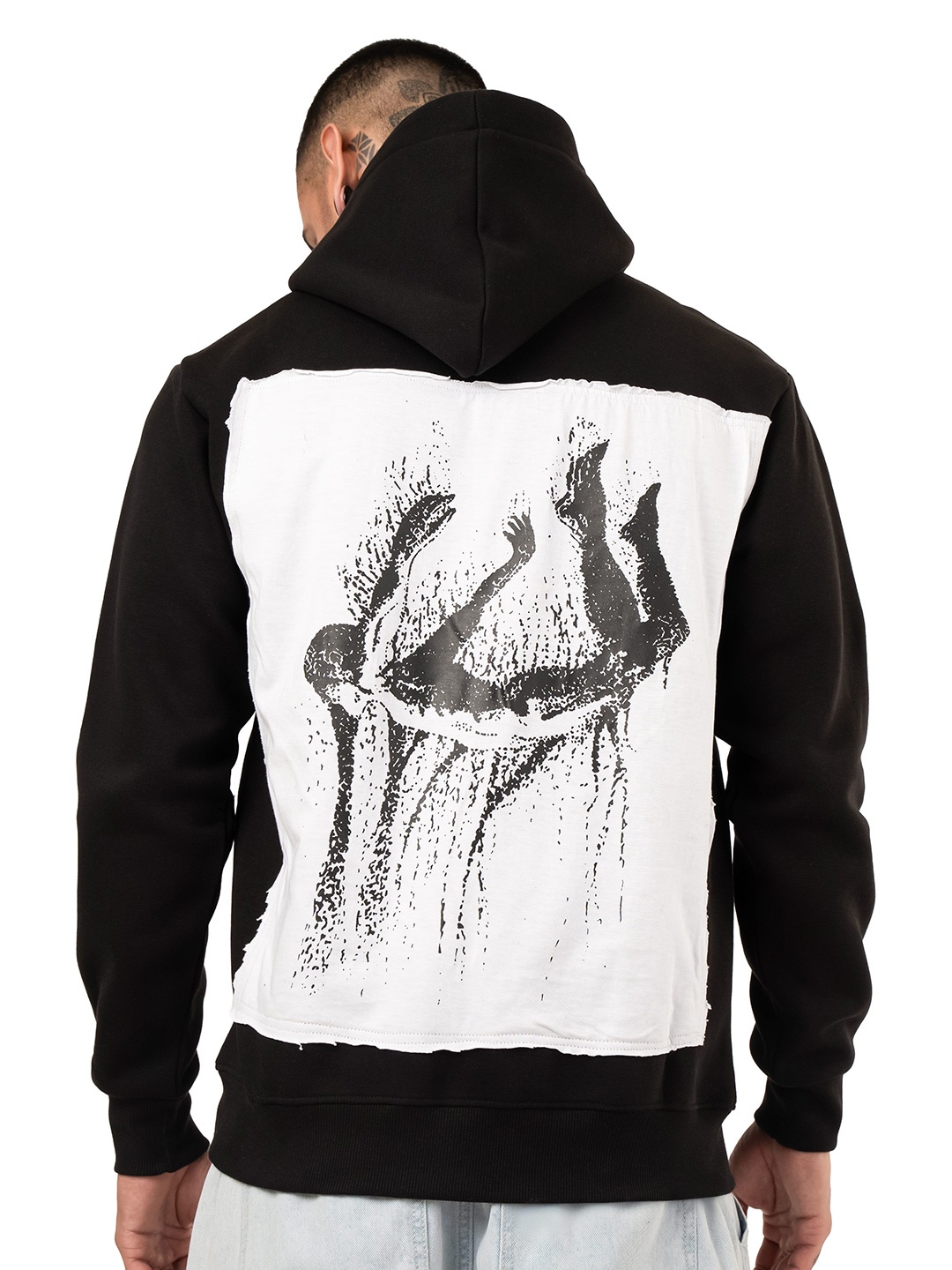 

RHINO CULT Men Printed Hooded Sweatshirt, Black