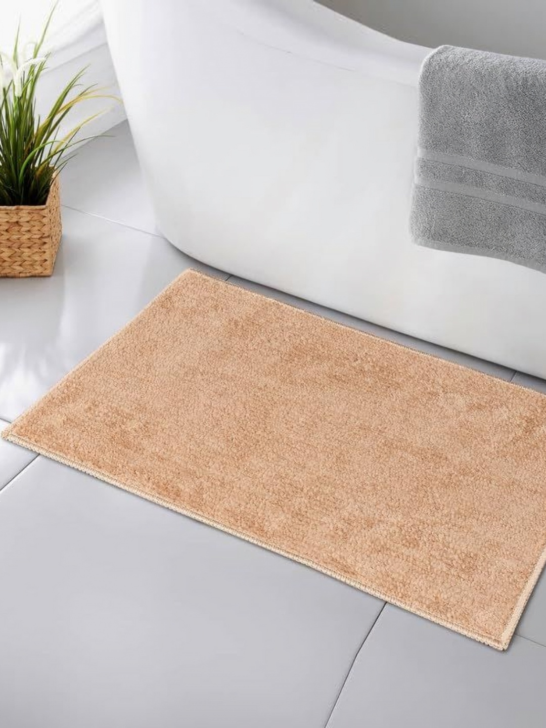 

MAA HOME CONCEPT Beige Microfibre1500 GSM Anti Skid Bath Rug