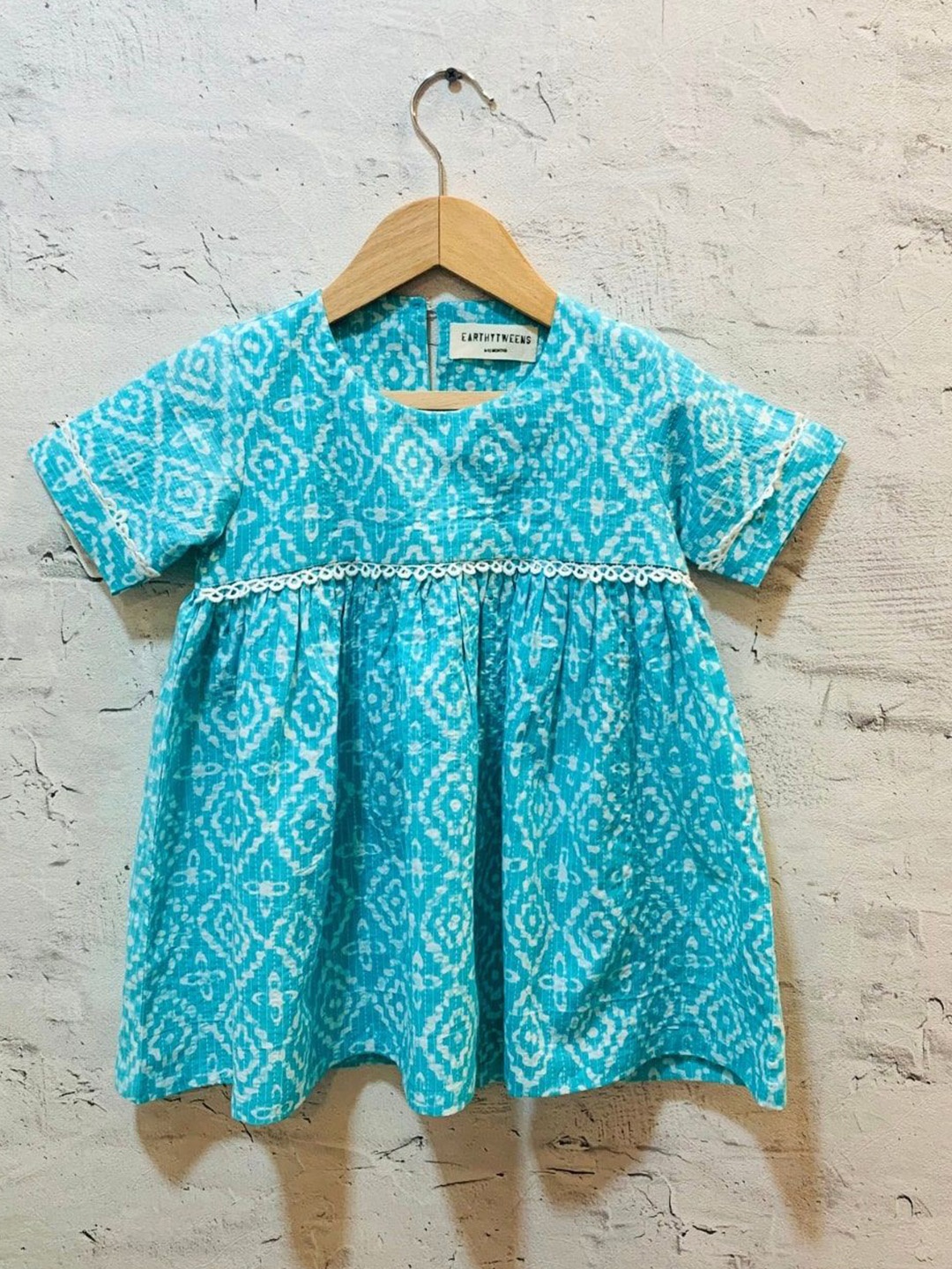 

EARTHY TWEENS Girls Blue Lace Dress