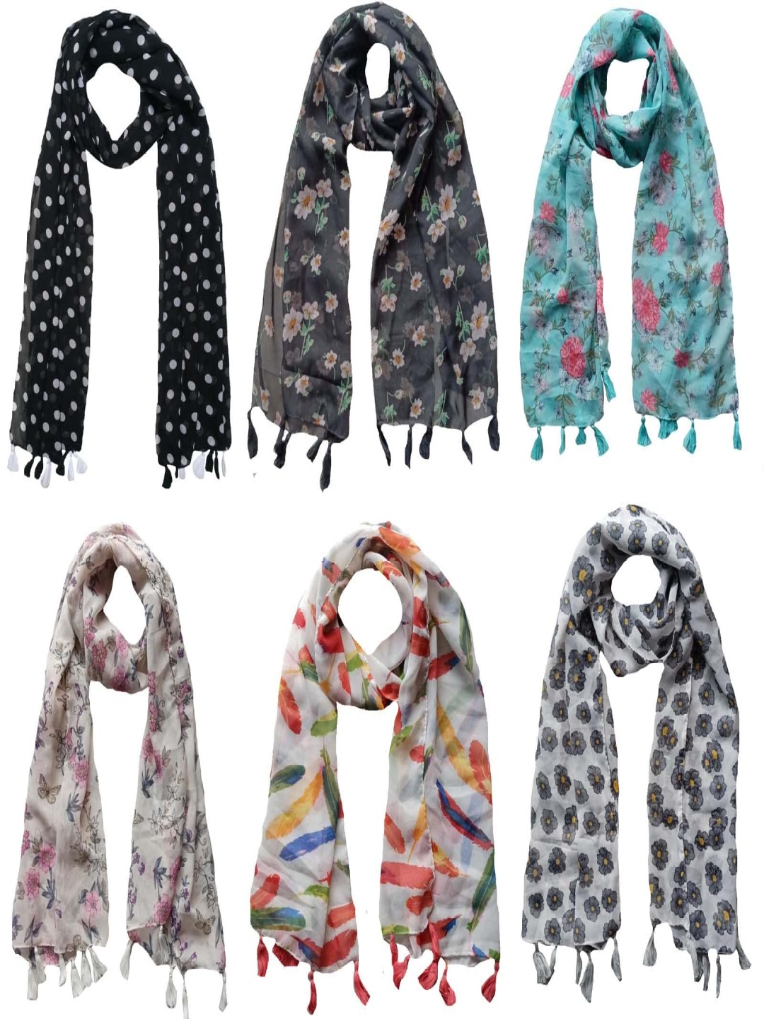 

NarNari Women Printed Scarf, Red