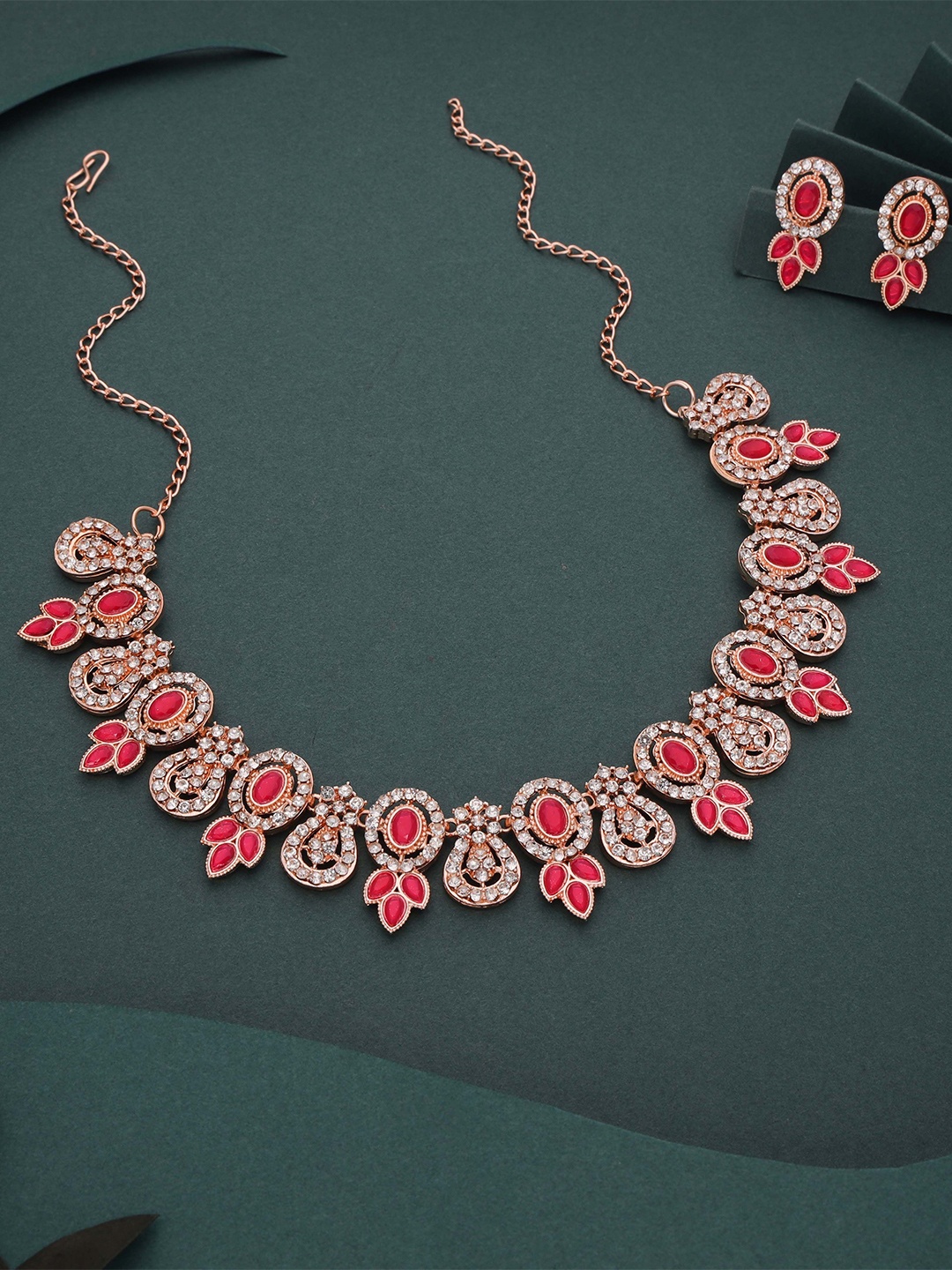 

Lyriss Gold-Plated American Diamond Studded Jewellery Set