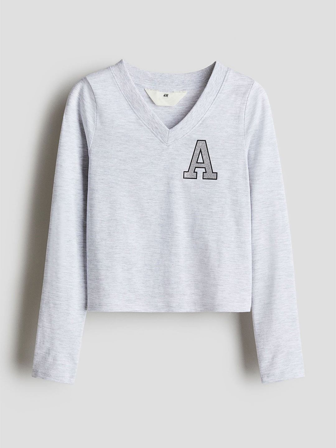 

H&M V-neck Jersey Top, Grey