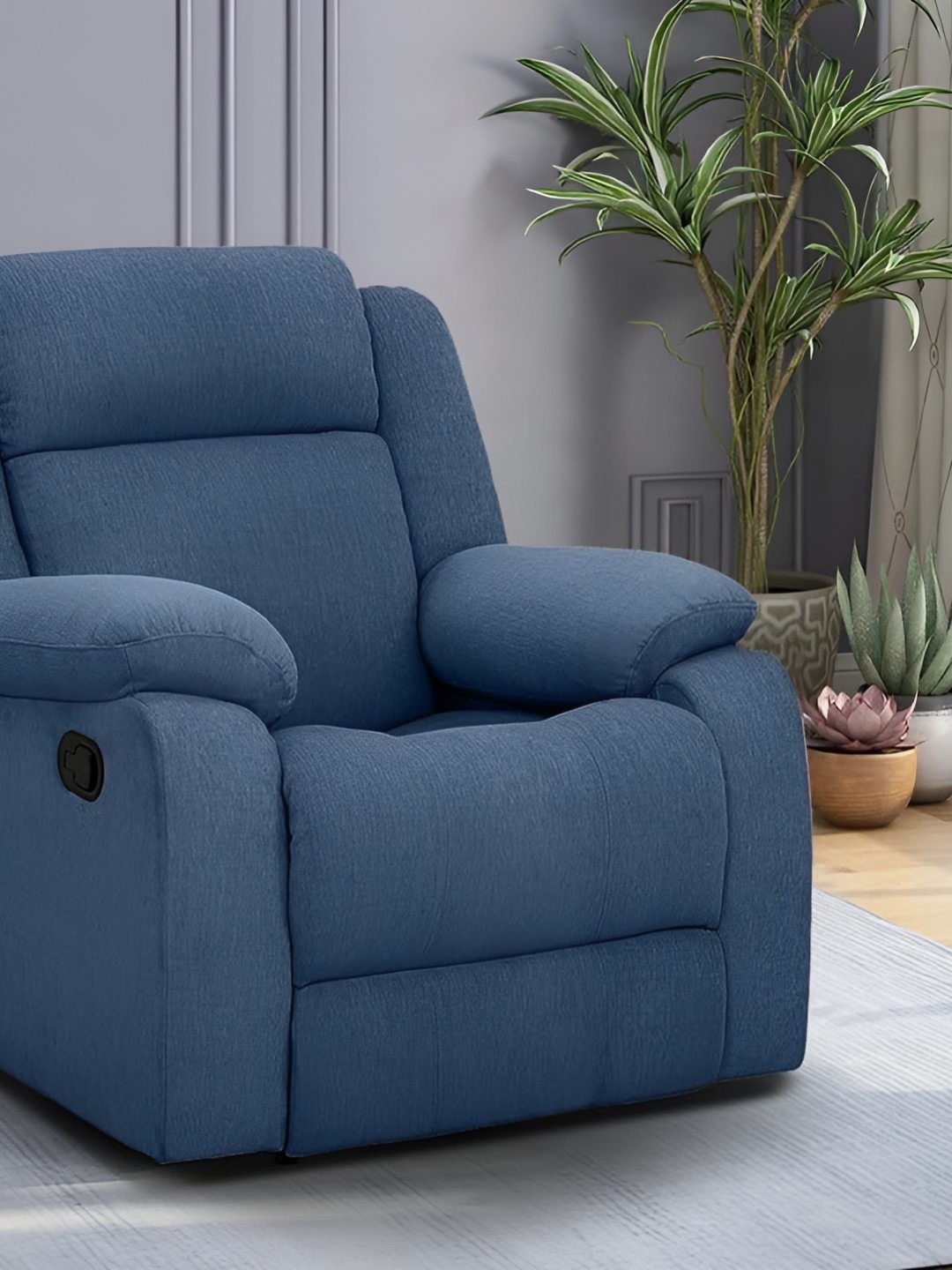 

Duroflex Avalon Fabric Single Seater Recliner, Blue