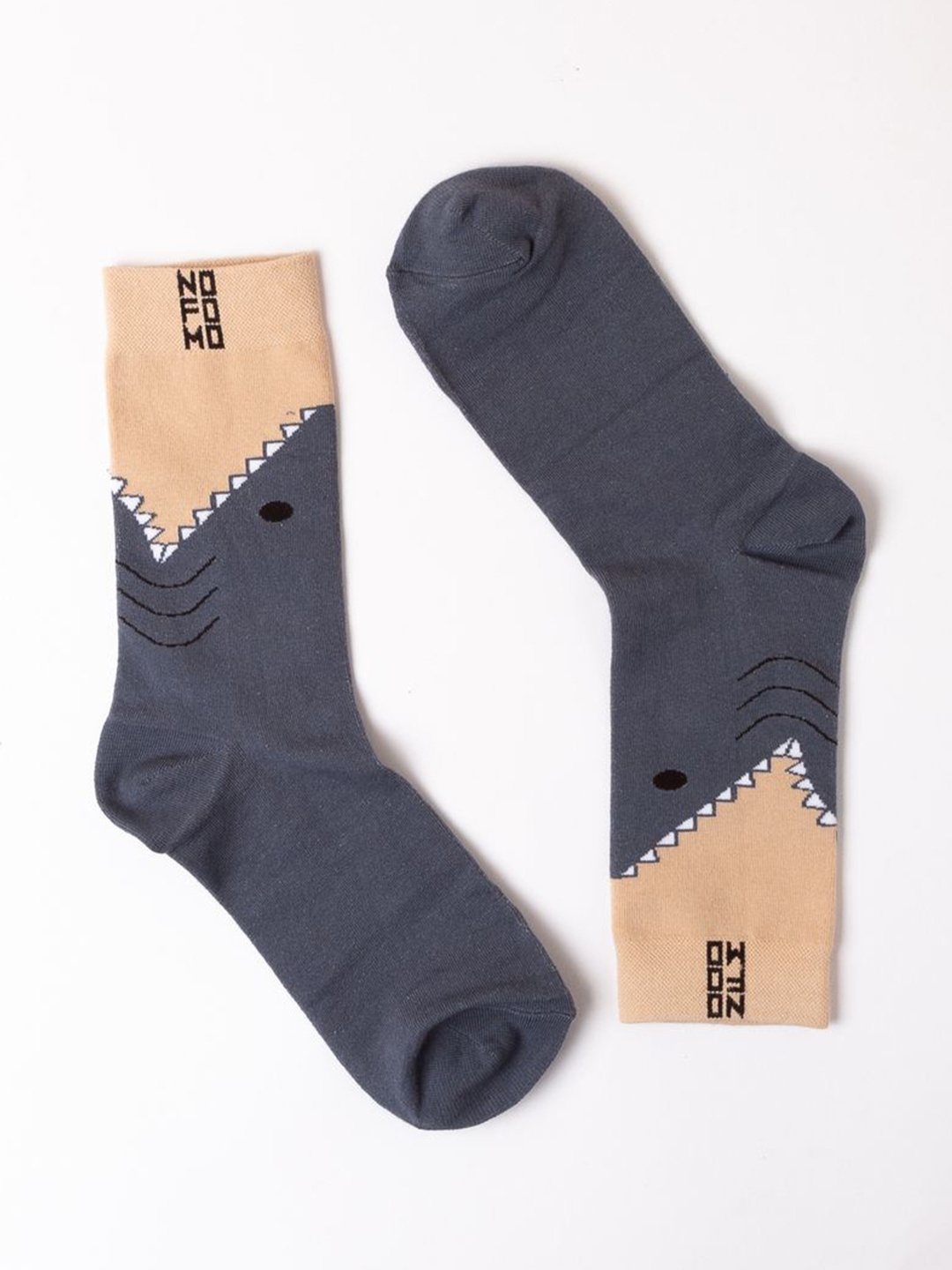 

NoFoMo Patterned Above Ankle Length Socks, Grey