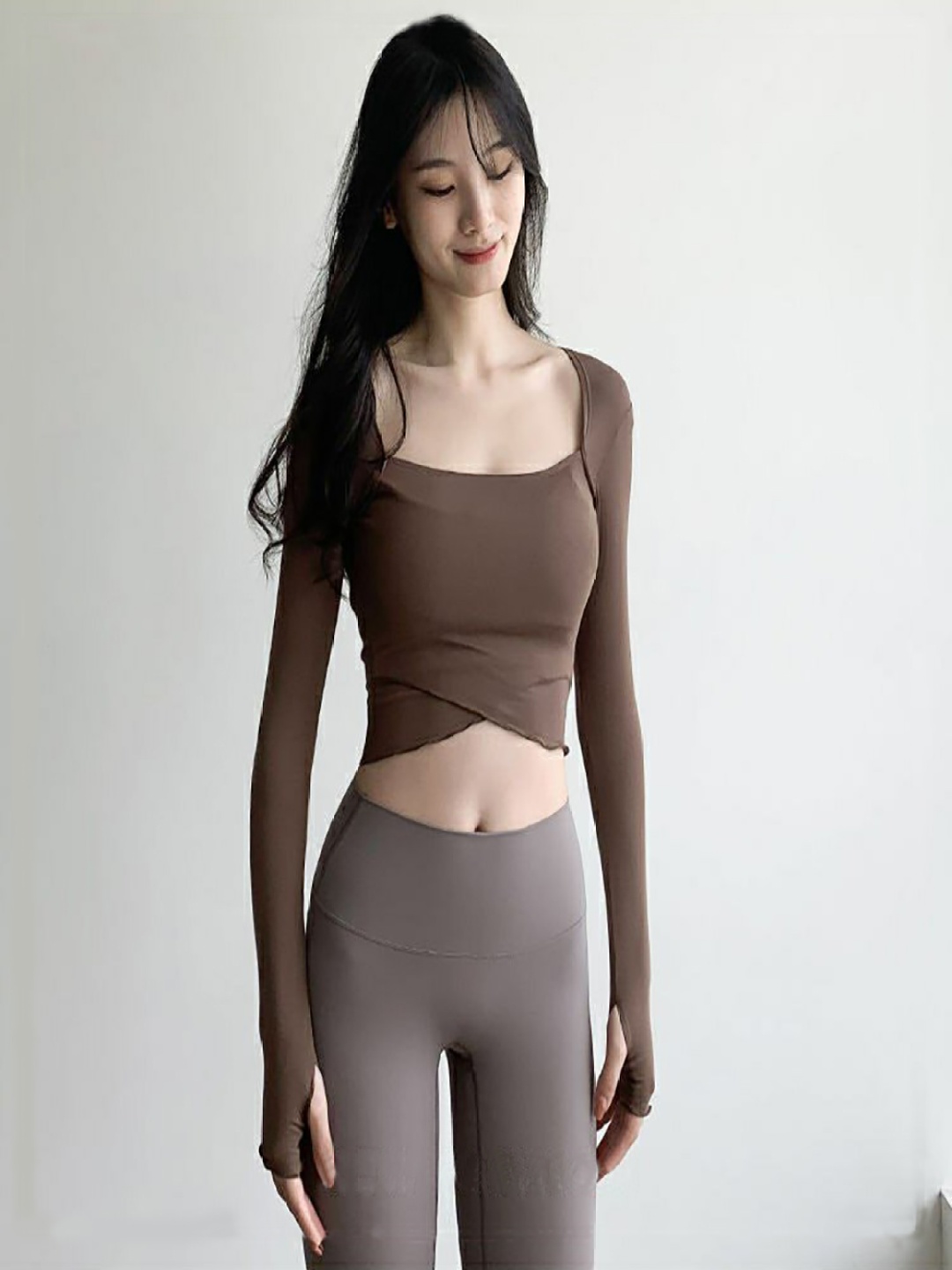 

StyleCast x Revolte Crop Top, Brown