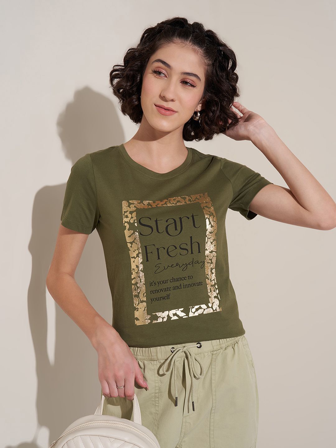 

Honey by Pantaloons Cotton Top, Olive