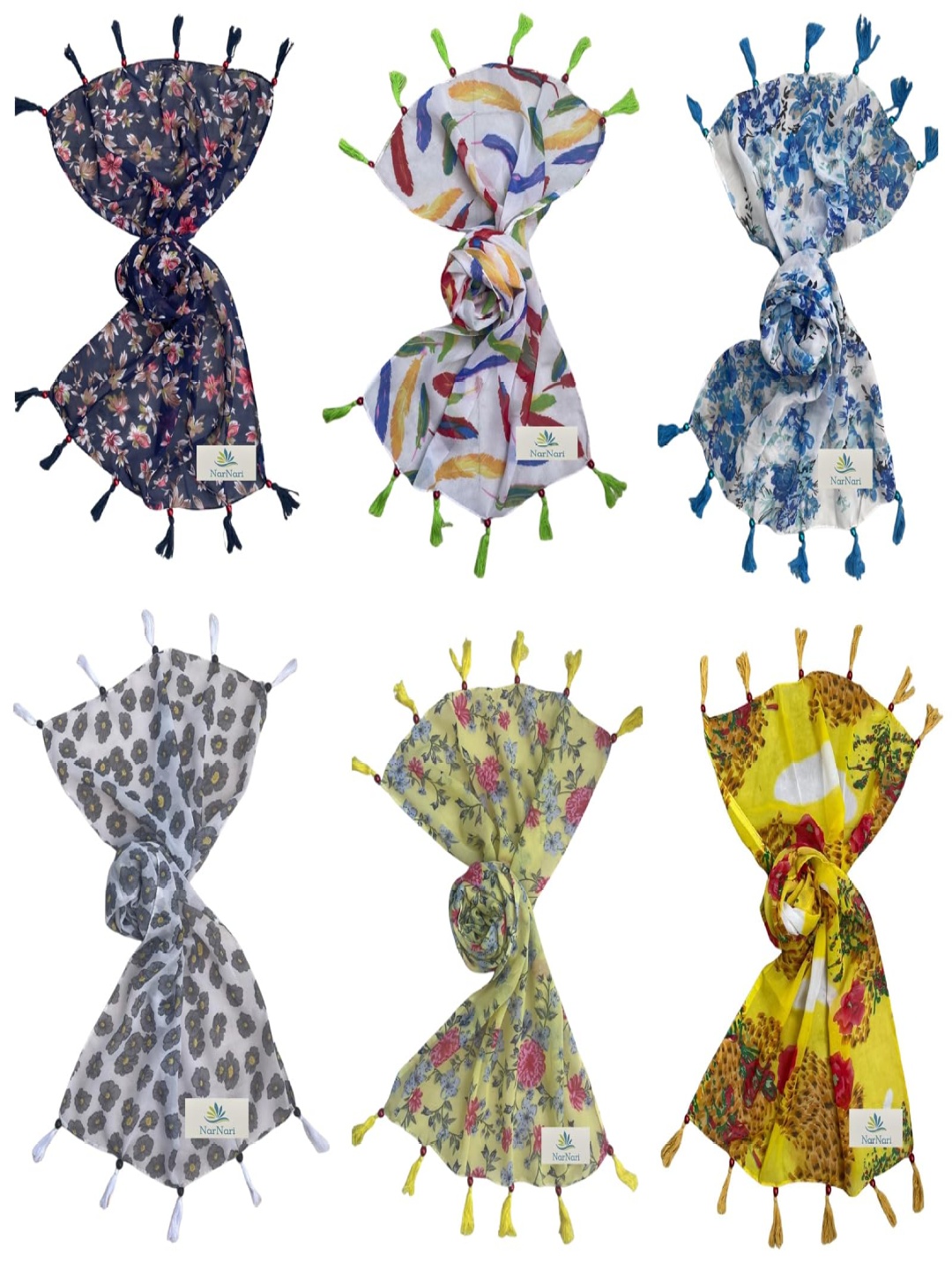 

NarNari Women Printed Scarf, Yellow